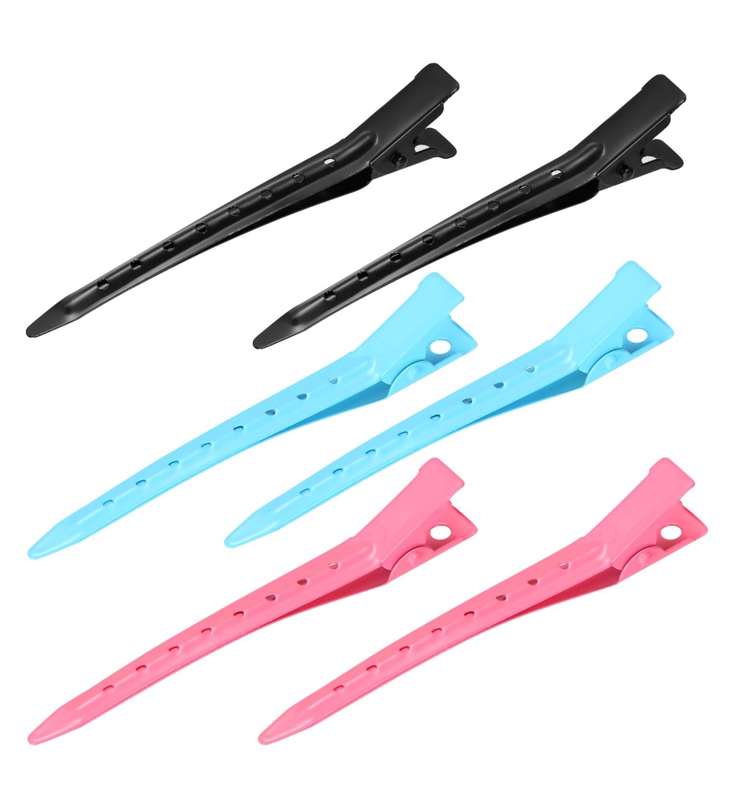 Acooruiteng Hair Clips for Styling Professional Alligator Clips Alligator Hair Clips with Holes Hair Styling Clips Duck Bill Clips for Hairdresser Women Men Barber Salon and Home 6 Pcs - Buy Online on GoSupps.com