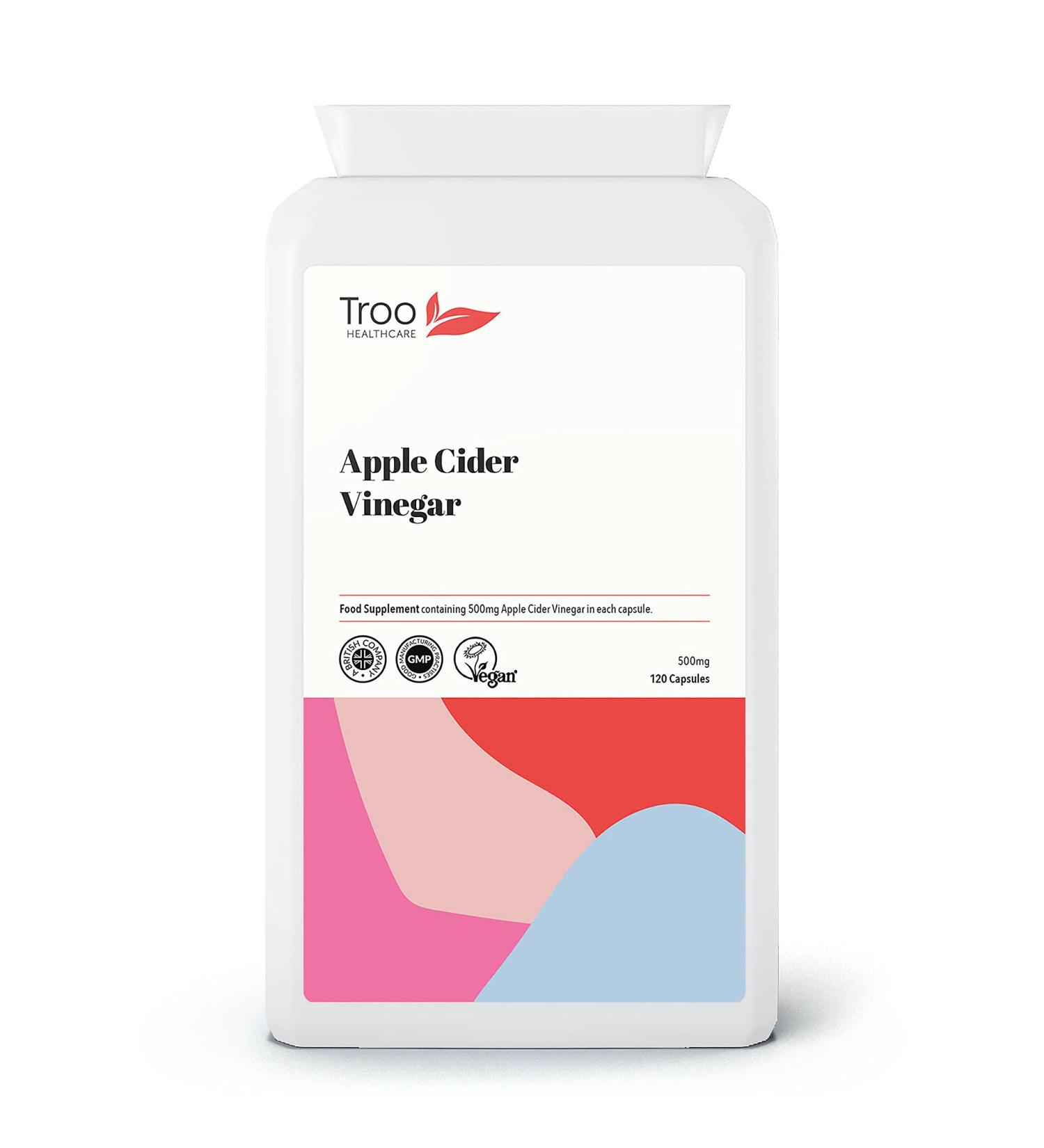 Apple Cider Vinegar Supplement 500mg - 120 Capsules | UK Manufactured to GMP Standards - Buy Online on GoSupps.com