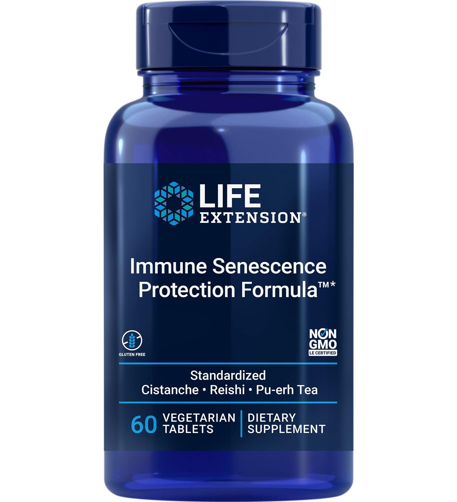 Life Extension Immune Senescence Protection Formula - 60 Vegetarian Tablets for Enhanced Immunity - Buy Online on GoSupps.com