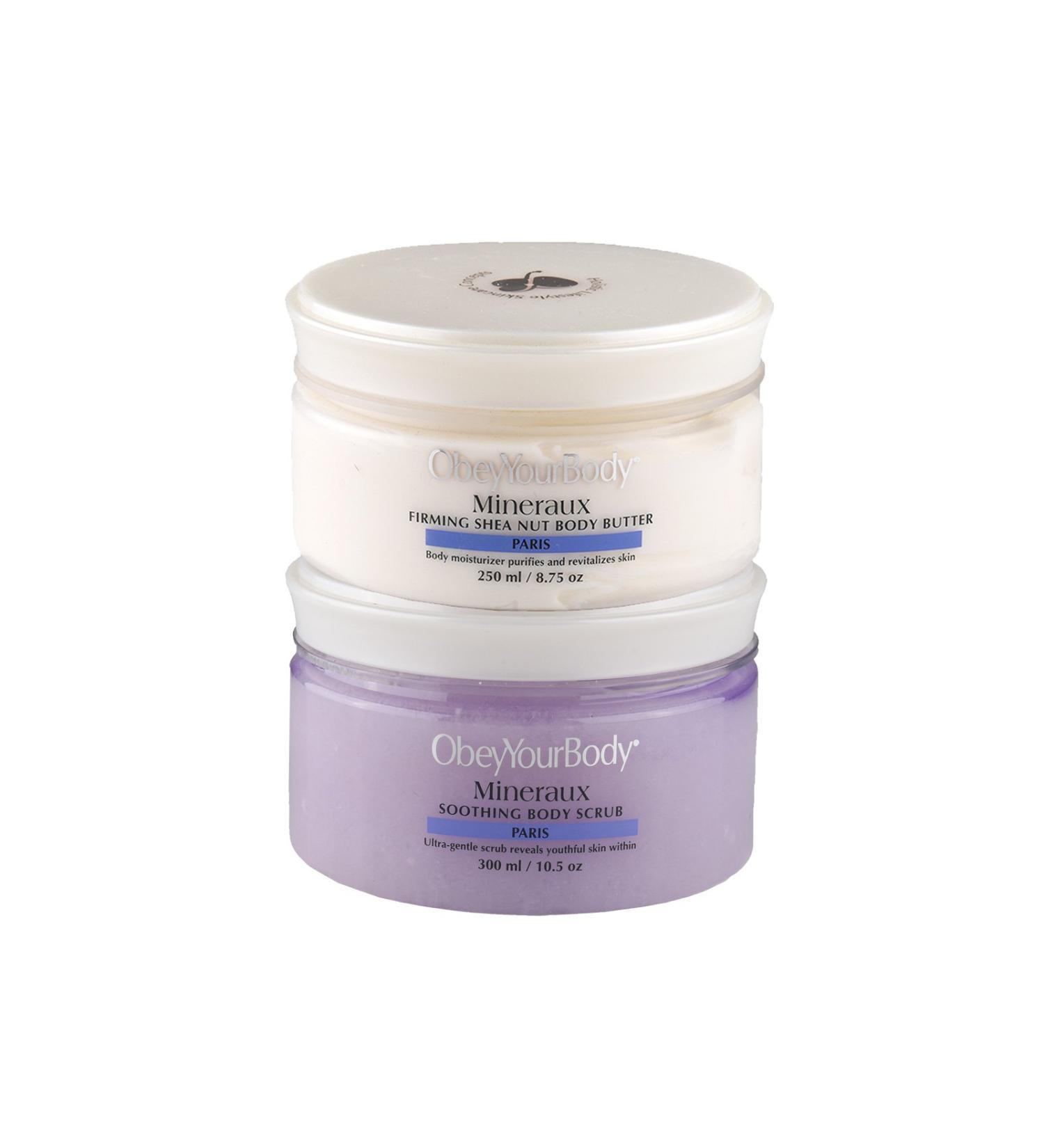 Obey Your Body Set 1 x Shea Body Butter and 1x Body Scrub Obeyyourbody Fragrance Paris