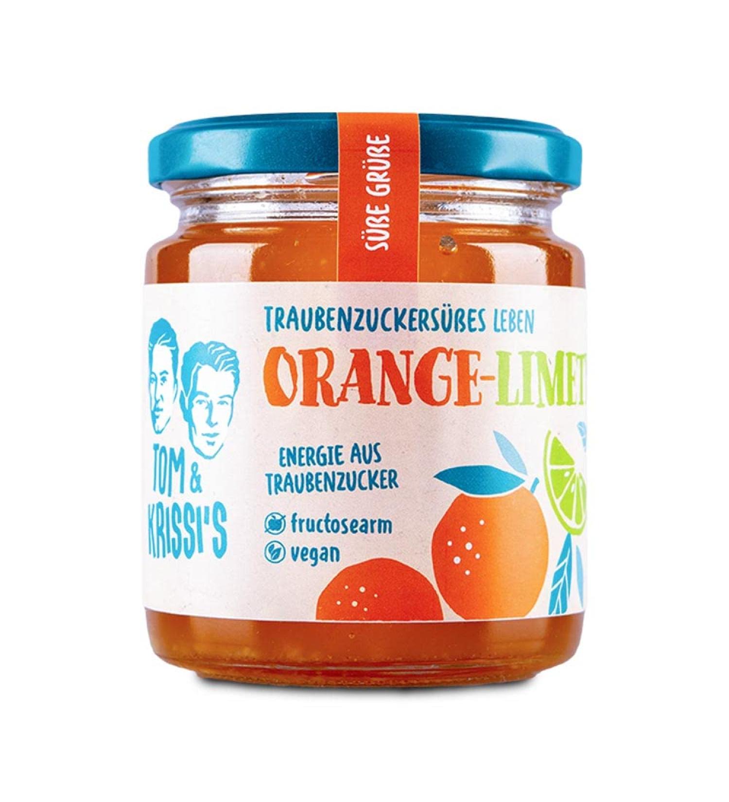 Tom & Krissis Orange-Lime Fruit Spread 250g | Low-Fructose Vegan Jam | International Shipping - Buy Online on GoSupps.com