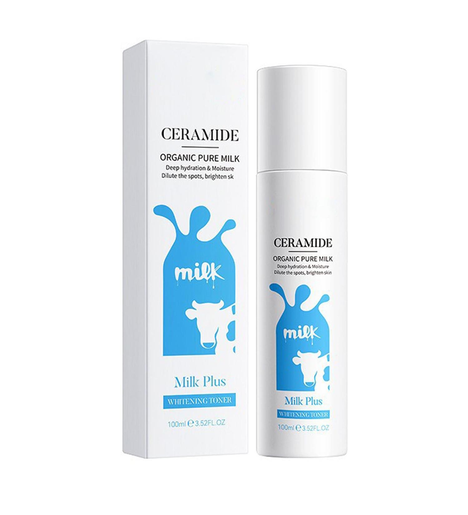 Milk Toner for Face with Ceramide Milky Korean Face Deep Hydrating Toner with Organic Pure Milk Extract for Spot Glow Glass Skin Moisturizing Soothing Sensitive Skin 3.38 Floz - Buy Online on GoSupps.com