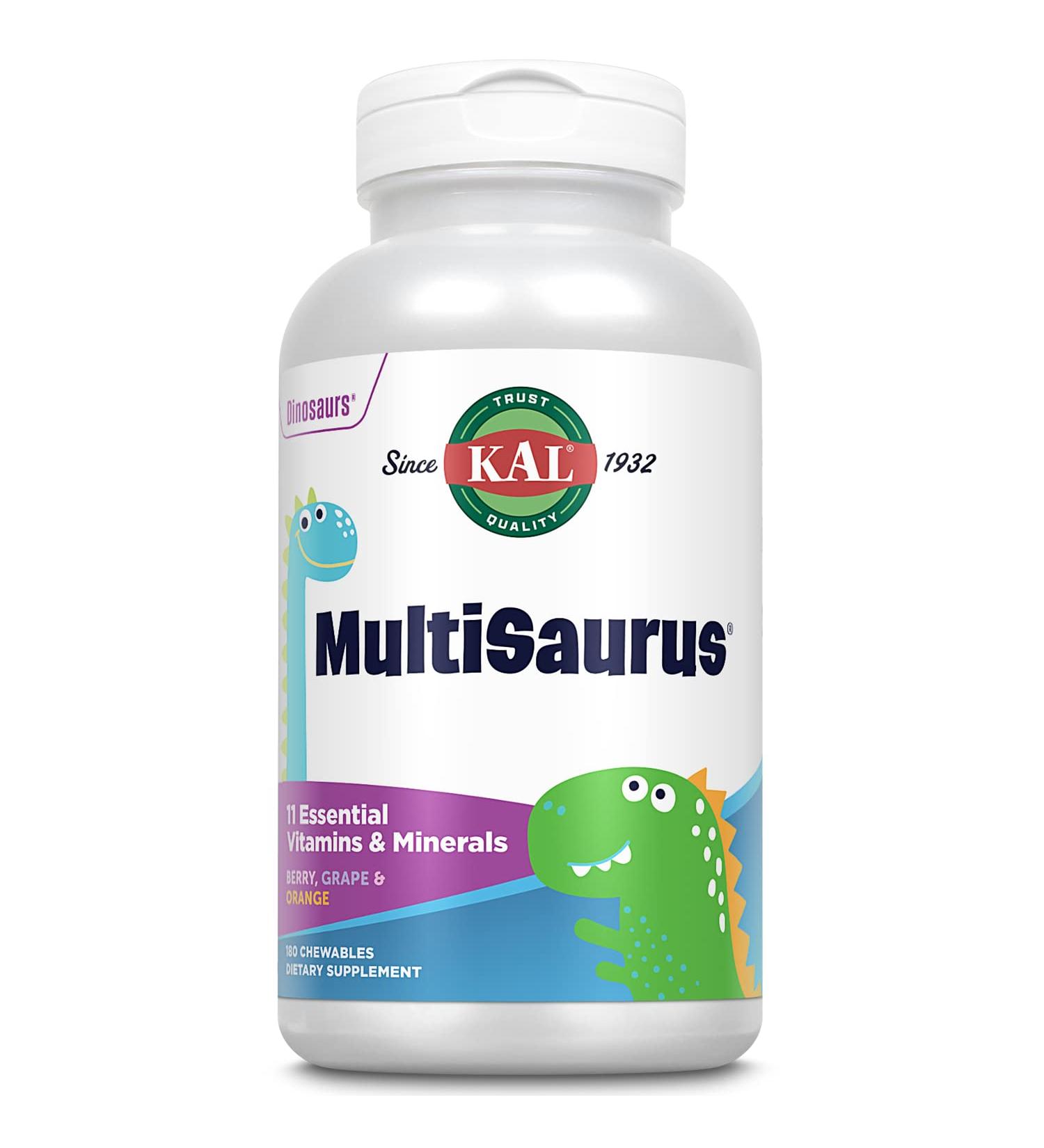 KAL MultiSaurus Vitamins & Minerals - Berry, Grape & Orange Chewables (180 Count) - Buy Online on GoSupps.com