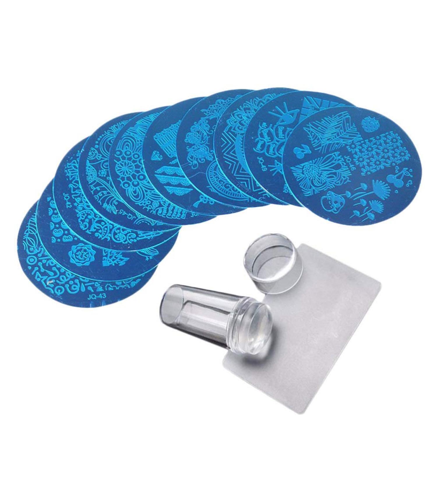 Minkissy 11-Piece Nail Art Stamping Kit Manicure Template Set & Printing Plates for Perfect Nail Designs - Buy Online on GoSupps.com