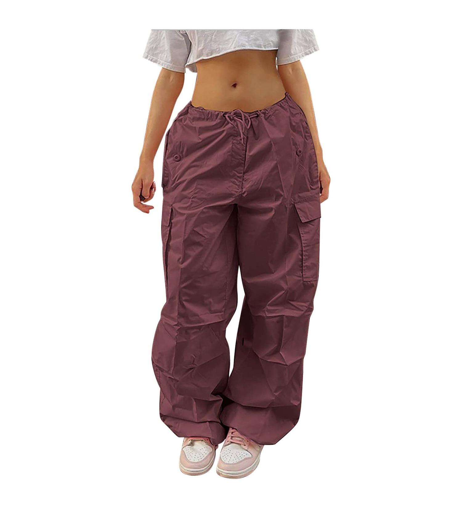 Shop Y2K Women s Parachute Cargo Pants | Vintage Baggy Streetwear | 90s E-Girl Style | Lang Loyal 07-Rot XL - Buy Online on GoSupps.com