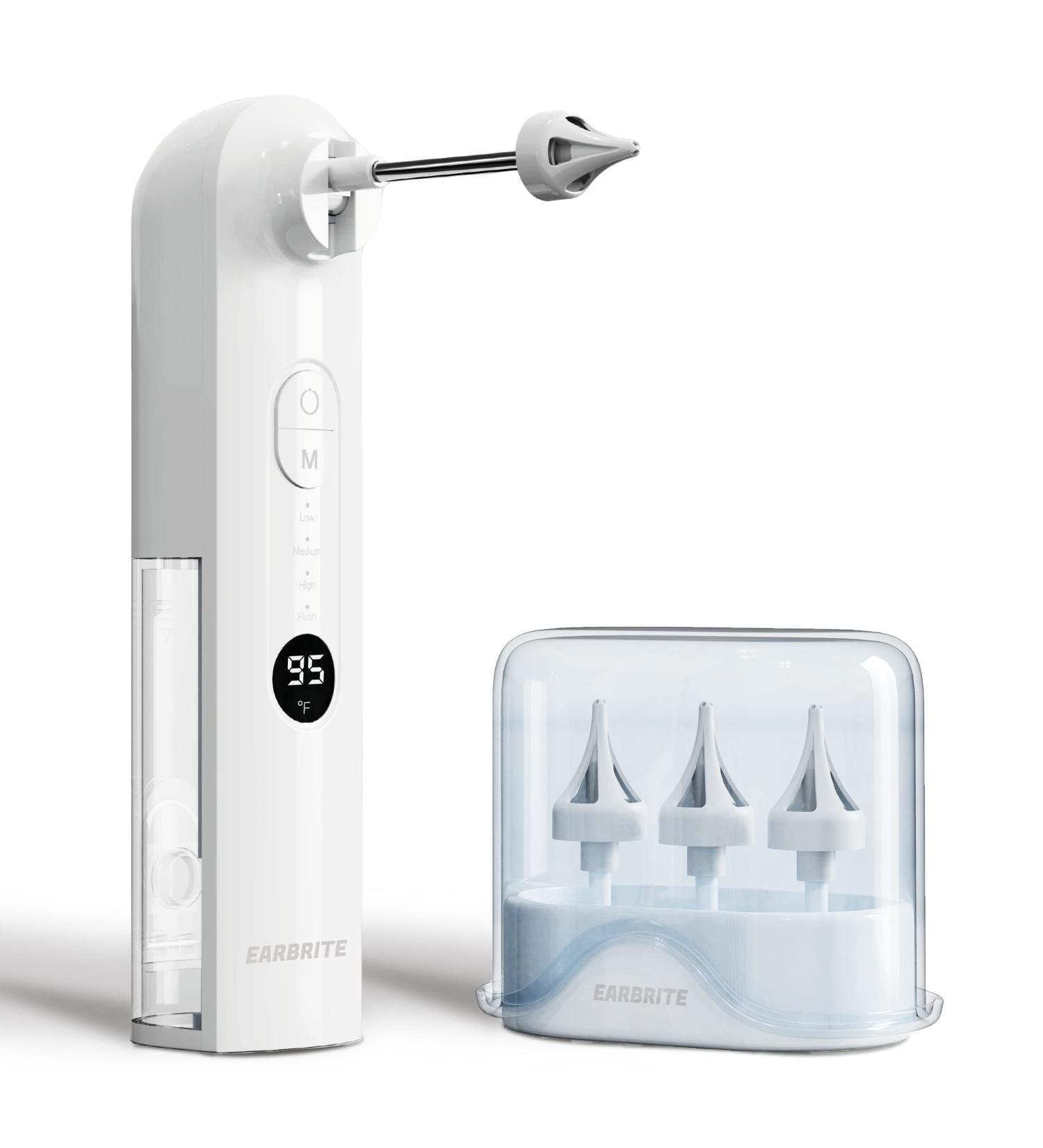 Water Powered Ear Cleaner | Safe & Effective Ear Wax Removal Tool | Electric Triple Jet Stream Ear Irrigation Kit with 4 Pressure Settings - Buy Online on GoSupps.com