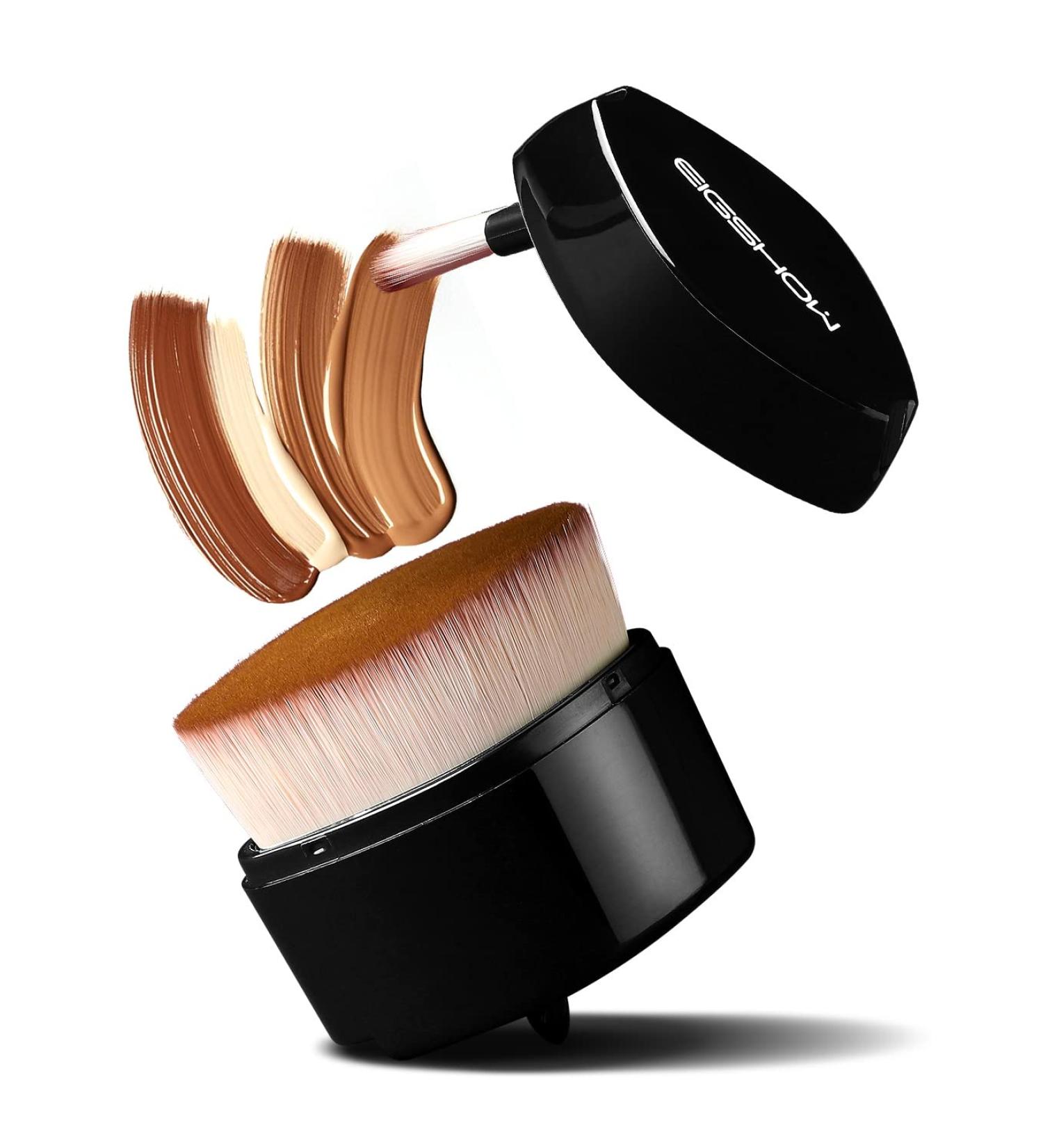 Retractable Kabuki Foundation Brush for Liquid Cream & Powder Cosmetics - Black - Buy Online on GoSupps.com