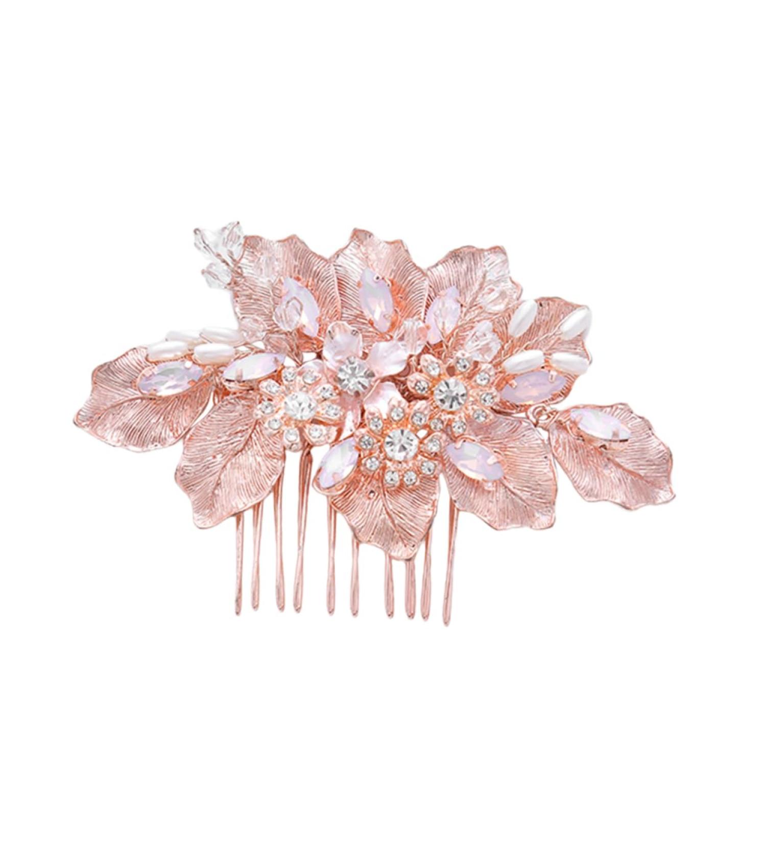 FRCOLOR Floral Hair Comb Bridal Hair Pin Bridal Headpiece Tiara Hair Accessories Bridal Headdress Comb Wedding Bride Bridal Hair Comb - Buy Online on GoSupps.com