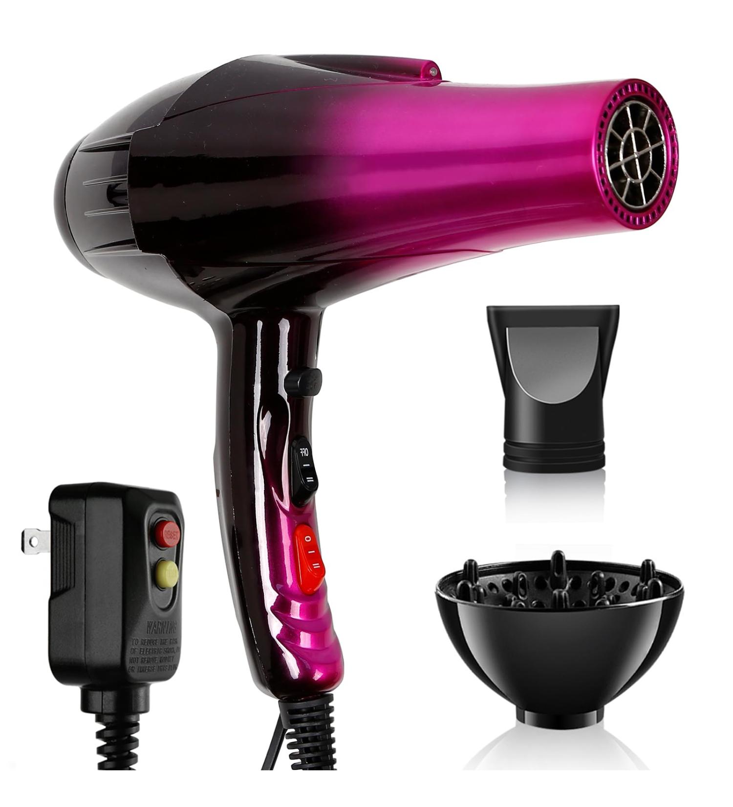 Ionic Professional Hair Dryer with Diffuser - 3500W Salon-Quality Hot Air Styler for Ultimate Hair Care - International Shipping Available - Buy Online on GoSupps.com
