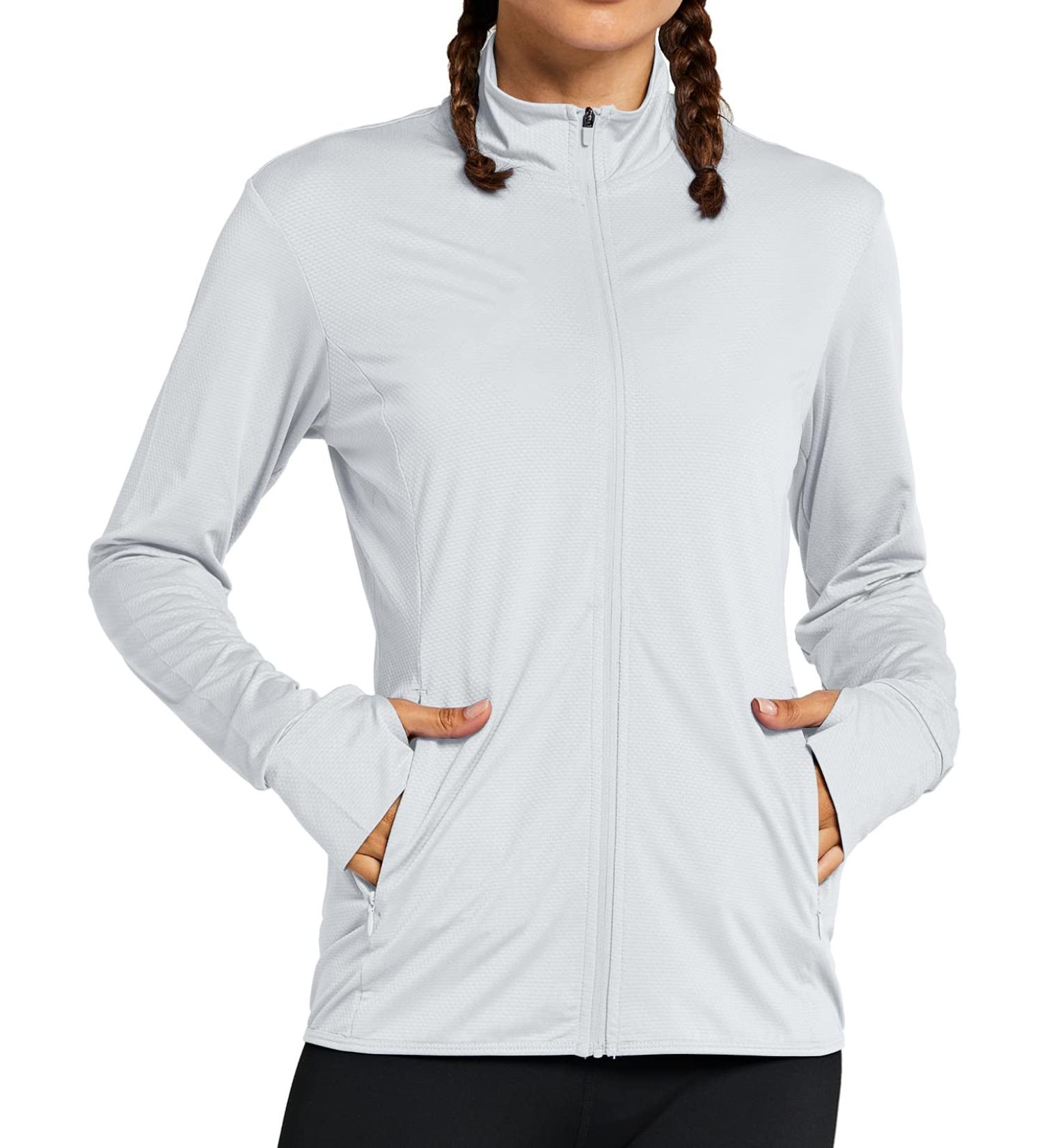 ZUTY Women's UPF 50+ Sun Protection Full Zip Jacket - Light Grey - XL - Buy Online on GoSupps.com