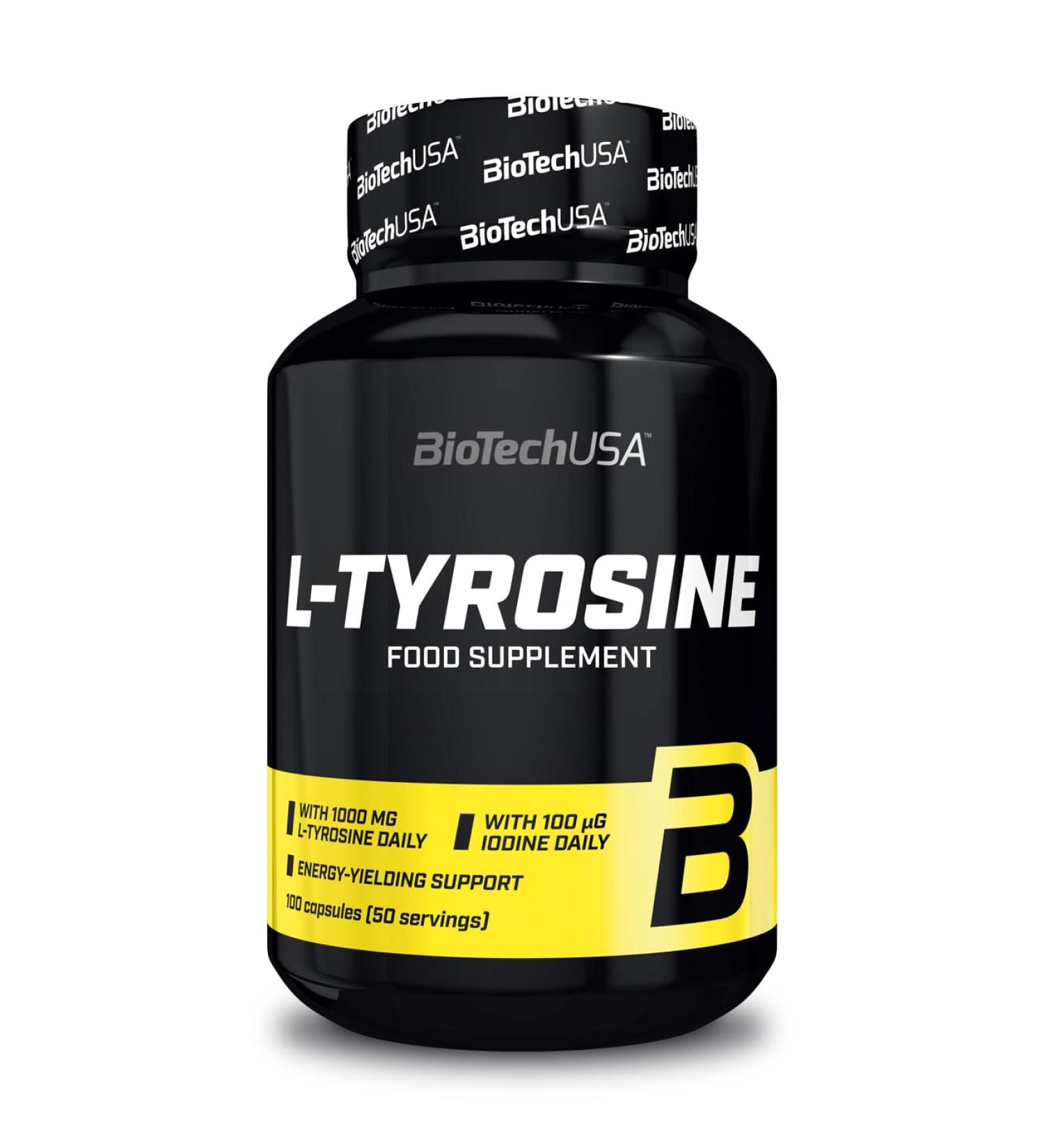 Buy Biotechusa L-Tyrosine Capsules | Iodine-Enriched for Thyroxine Production & Enhanced Focus | 100 Capsules - International Shipping Available - Buy Online on GoSupps.com