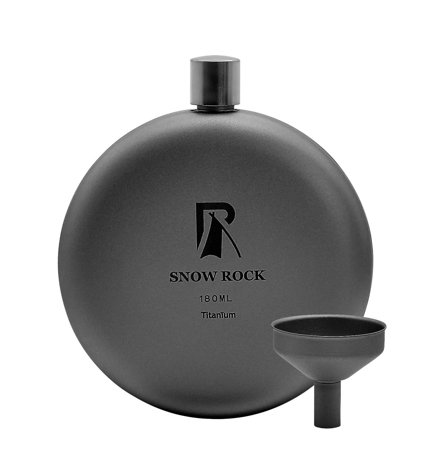 Snow Rock 180ml Titanium Hip Flask - Lightweight Portable Canteen for Camping and Hiking - Buy Online on GoSupps.com