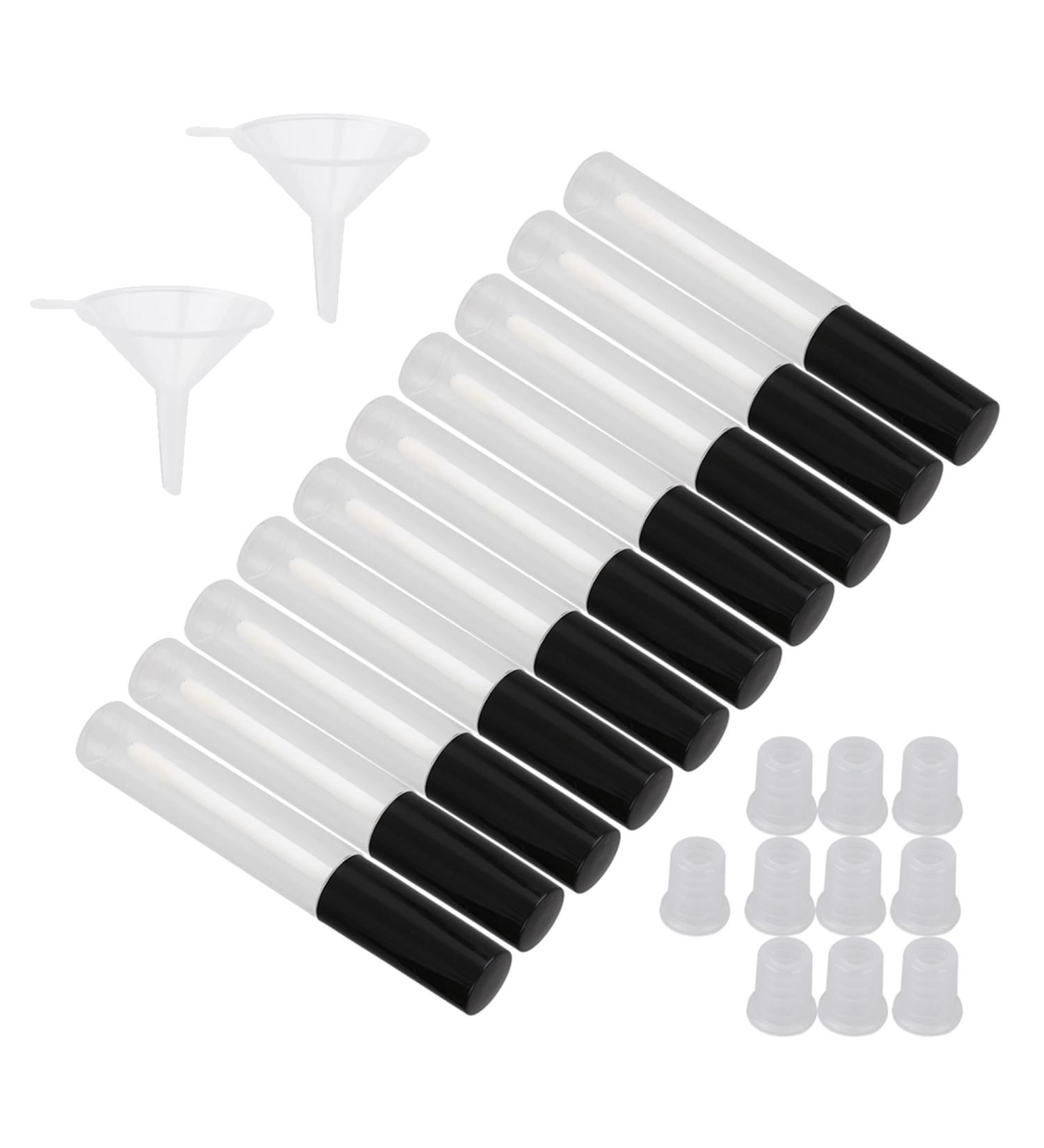 RDEXP 10ml Plastic Lip Gloss Refill Bottles - Black (10pcs) | Ideal for DIY & Travel - Buy Online on GoSupps.com