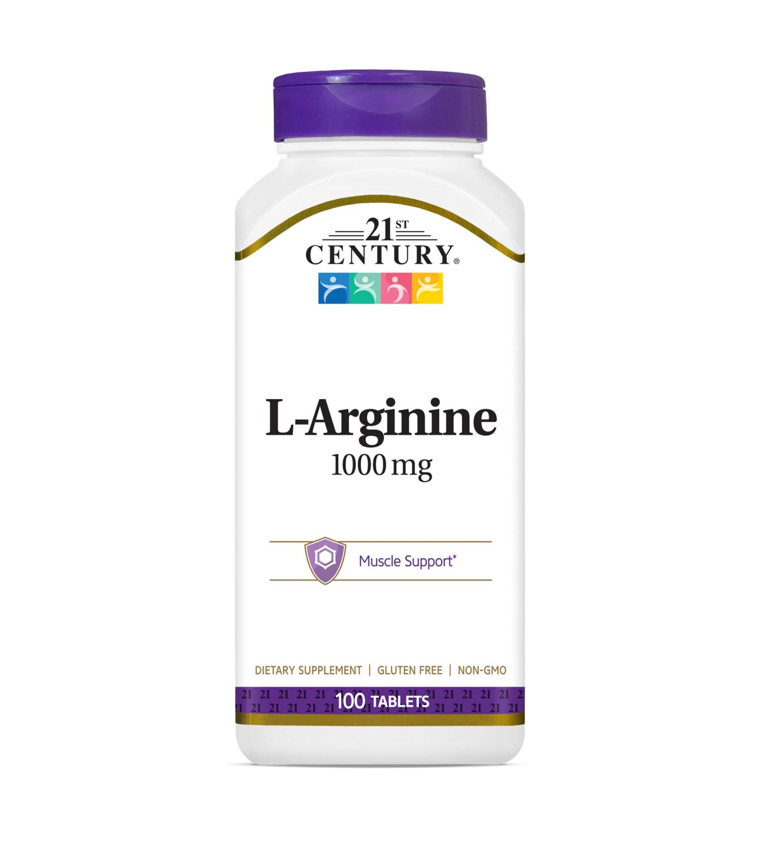 21st Century L-Arginine 1000mg Maximum Strength 100 ea 100 Count (Pack of 1) - Buy Online on GoSupps.com