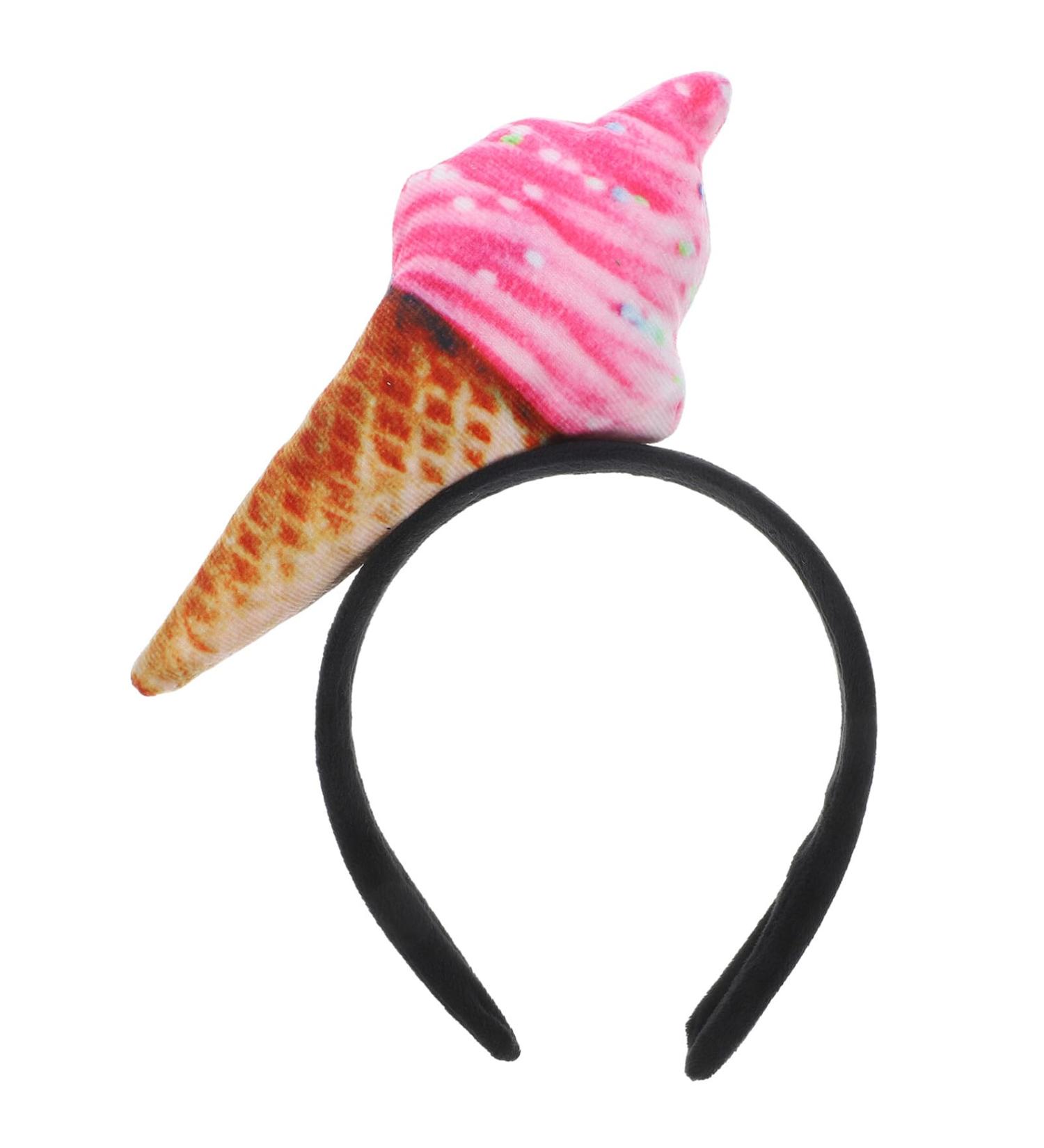 POPETPOP Ice Cream Headband Dress Up Ice Cream Cone Headband Ice Cream Party Hat Costume Party Accessory Headband Novelty Headwear Dessert Headpiece Food Cosplay - Buy Online on GoSupps.com