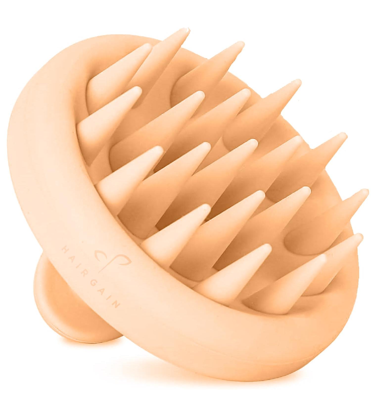 Hair Gain Scalp Massager Shampoo brush for hair-growing-scalp peeling brush for hair care & head relaxation-supports healthy hair soft & flexible silicone bristles