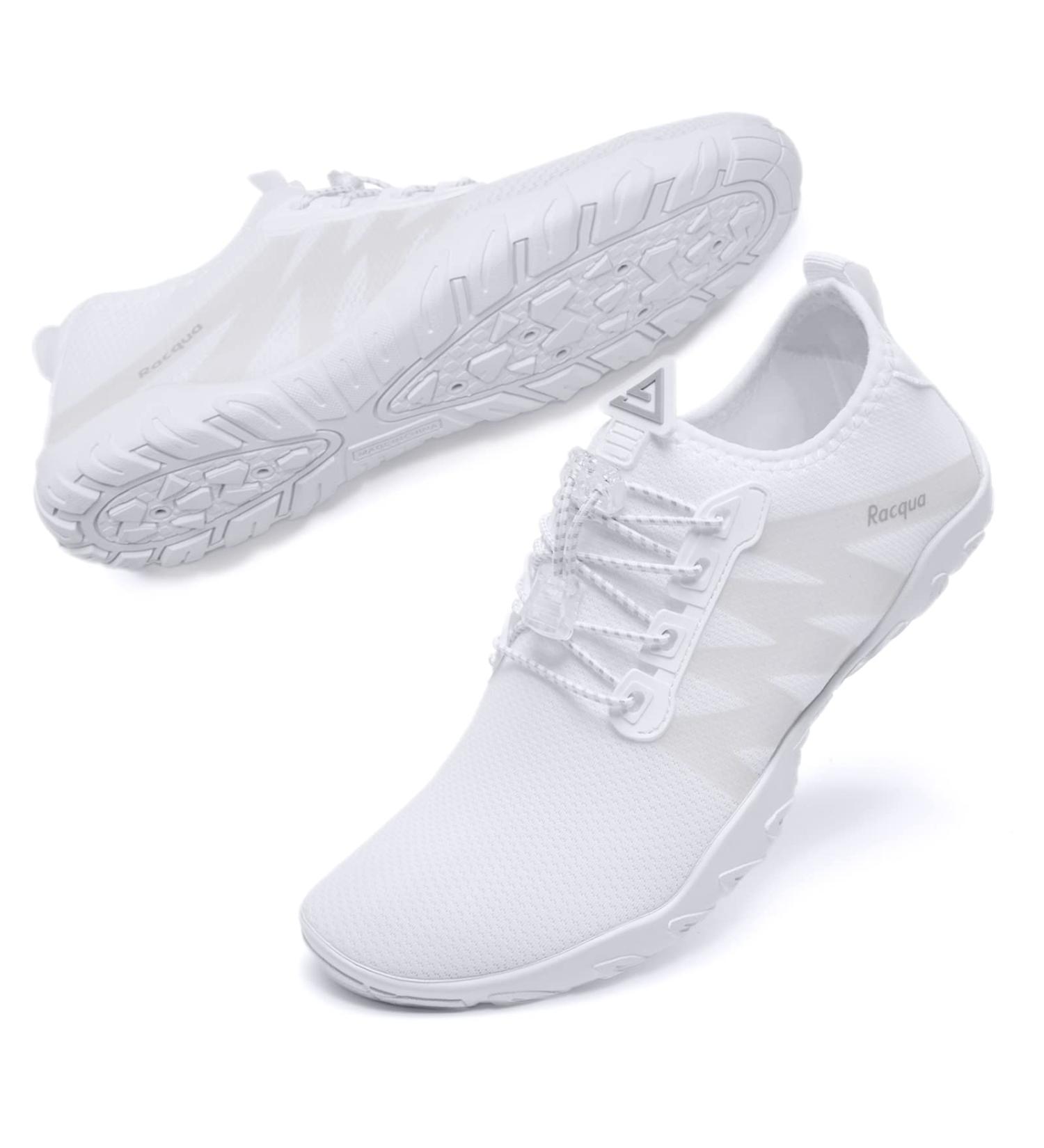 Racqua Quick Dry Aqua Shoes for Men and Women - Lightweight Barefoot Swim Beach Shoes - Size 8 Women/7 Men - HD131-White - Buy Online on GoSupps.com