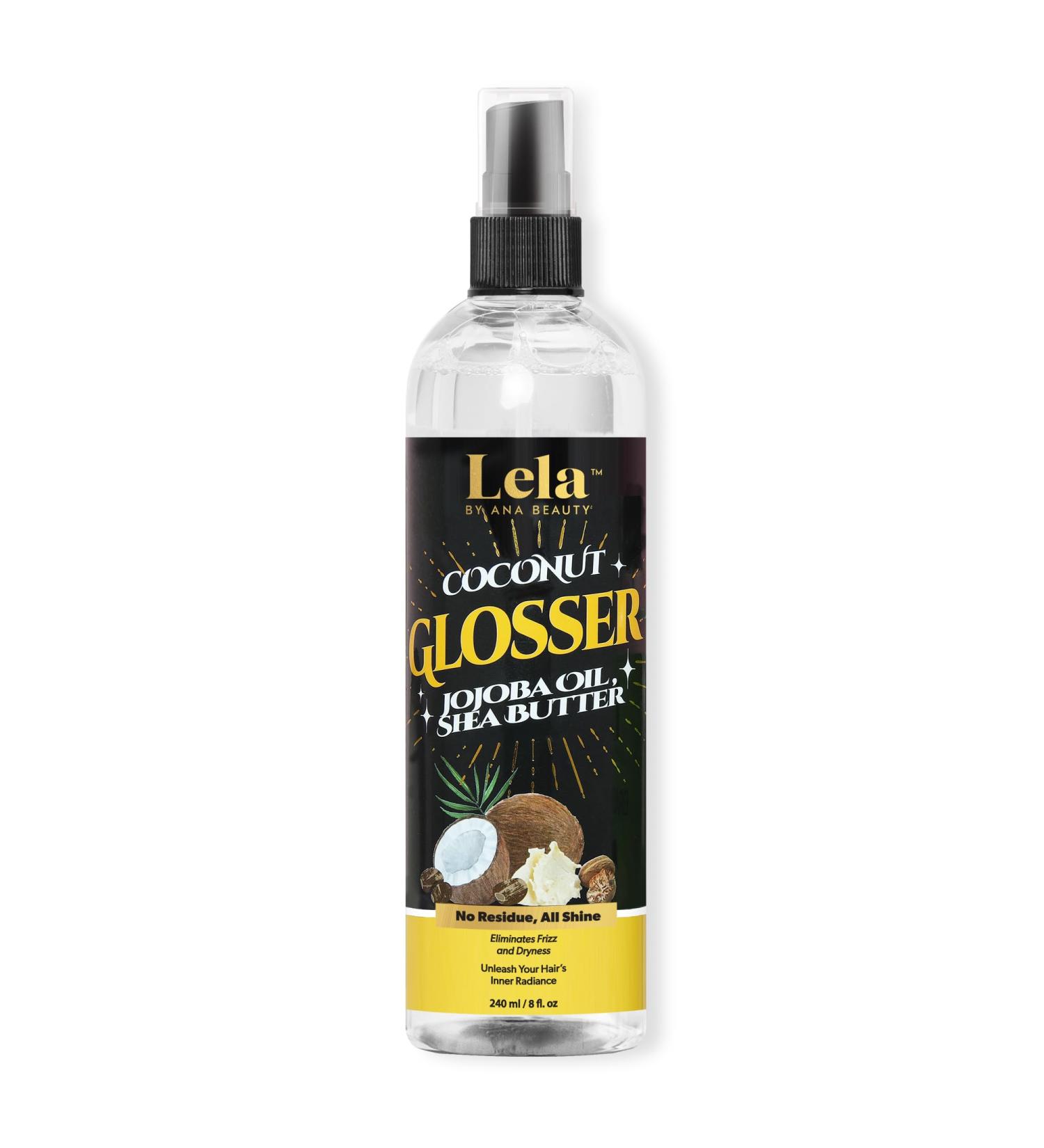 Lela Beauty Keep It Shiny Glosser - Anti-Frizz High Shine Spray with Coconut & Jojoba Oil Lightweight & Residue-Free Hair Shine Serum 240mL/8.1 fl oz - Buy Online on GoSupps.com