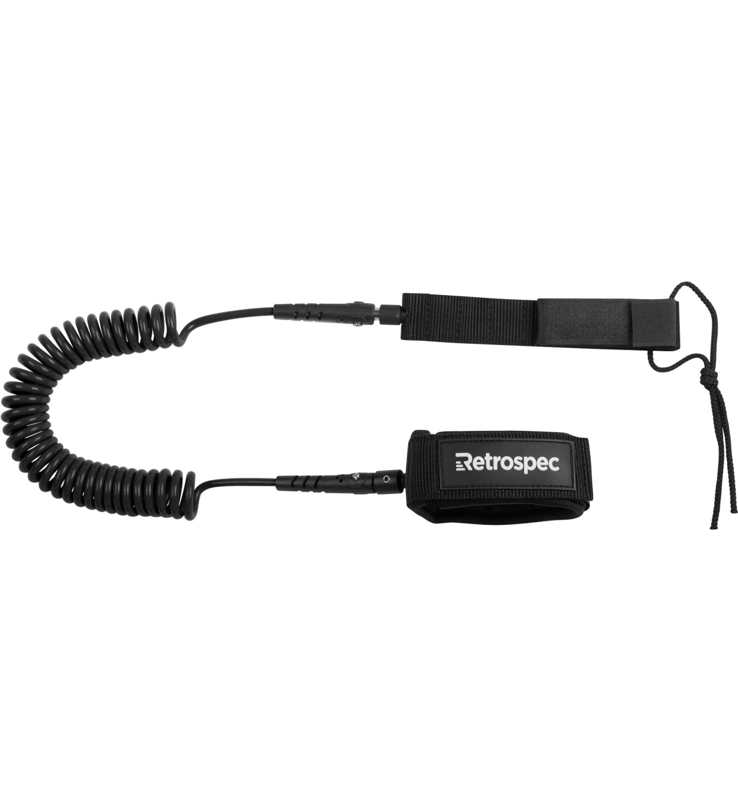 Retrospec Helix 10' Coiled Leash for Stand Up Paddleboarding Original Black