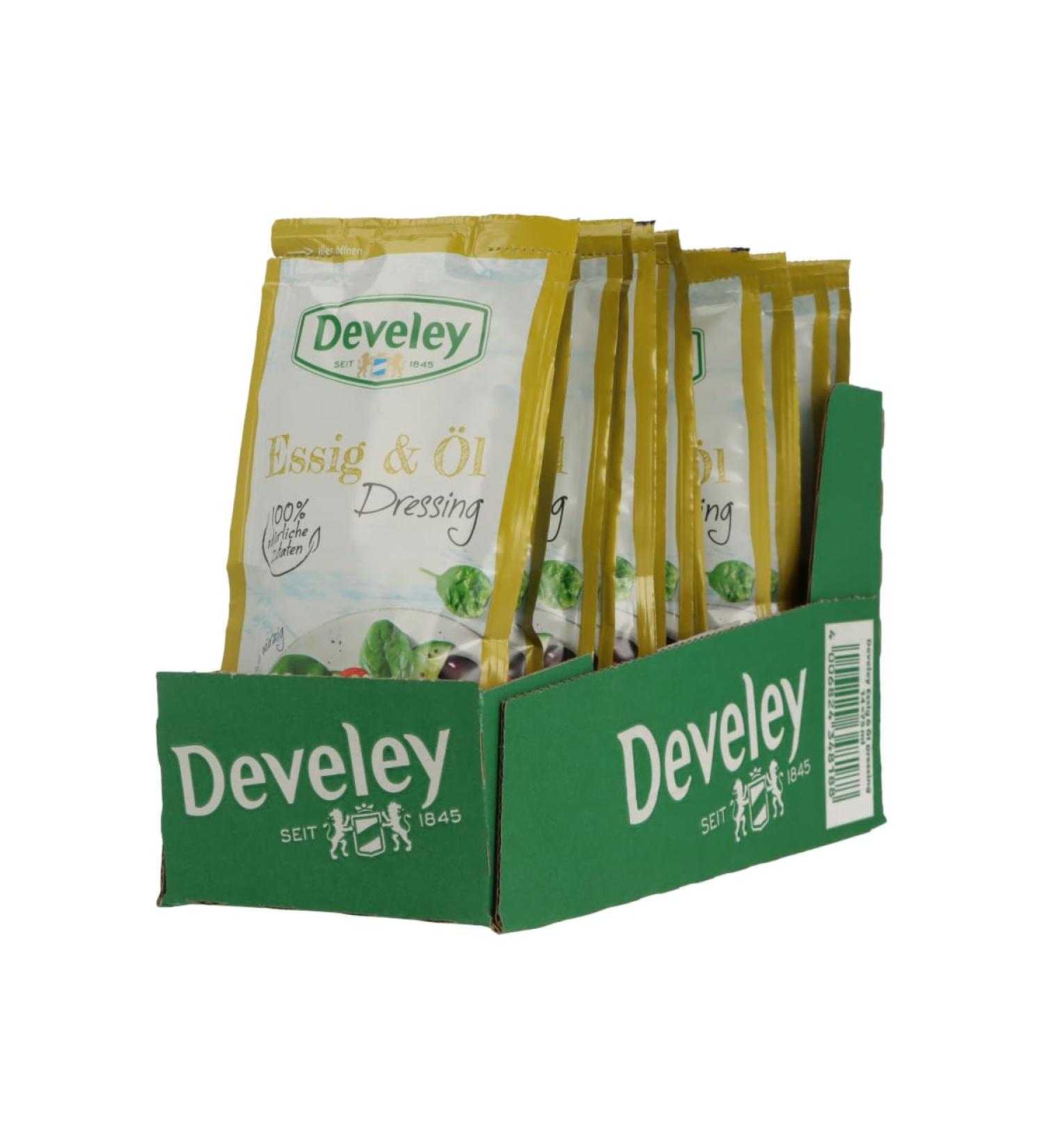 Develey salad dressing 14x75ml + free dough card from Migase (vinegar & oil)