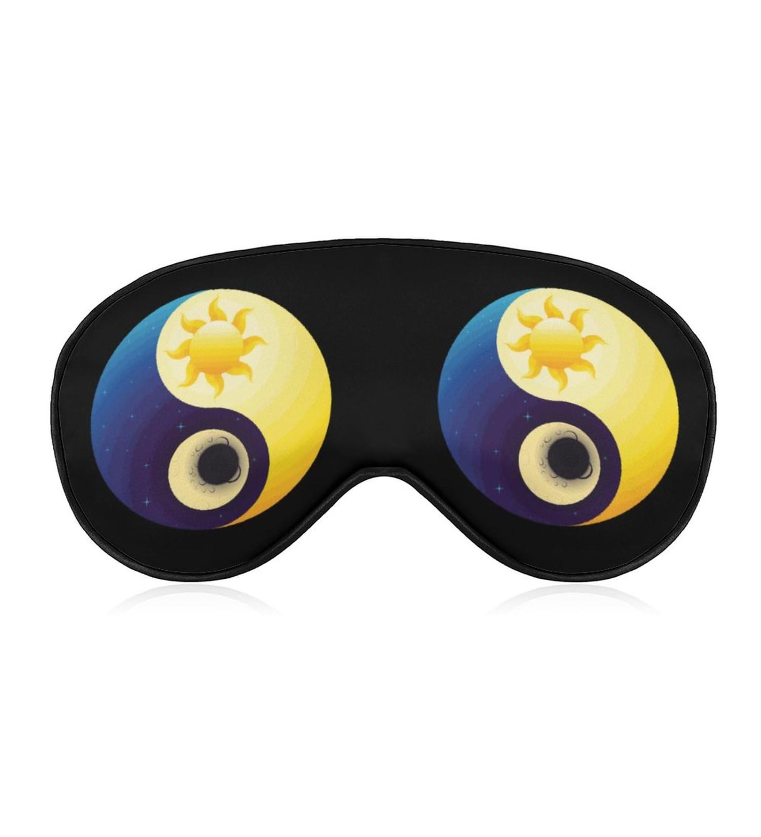Yin Yang Sun Moon Sleep Mask | Adjustable Strap Eye Cover for Sleeping | Blocks Light for Night Travel and Naps | Men and Women - Buy Online on GoSupps.com