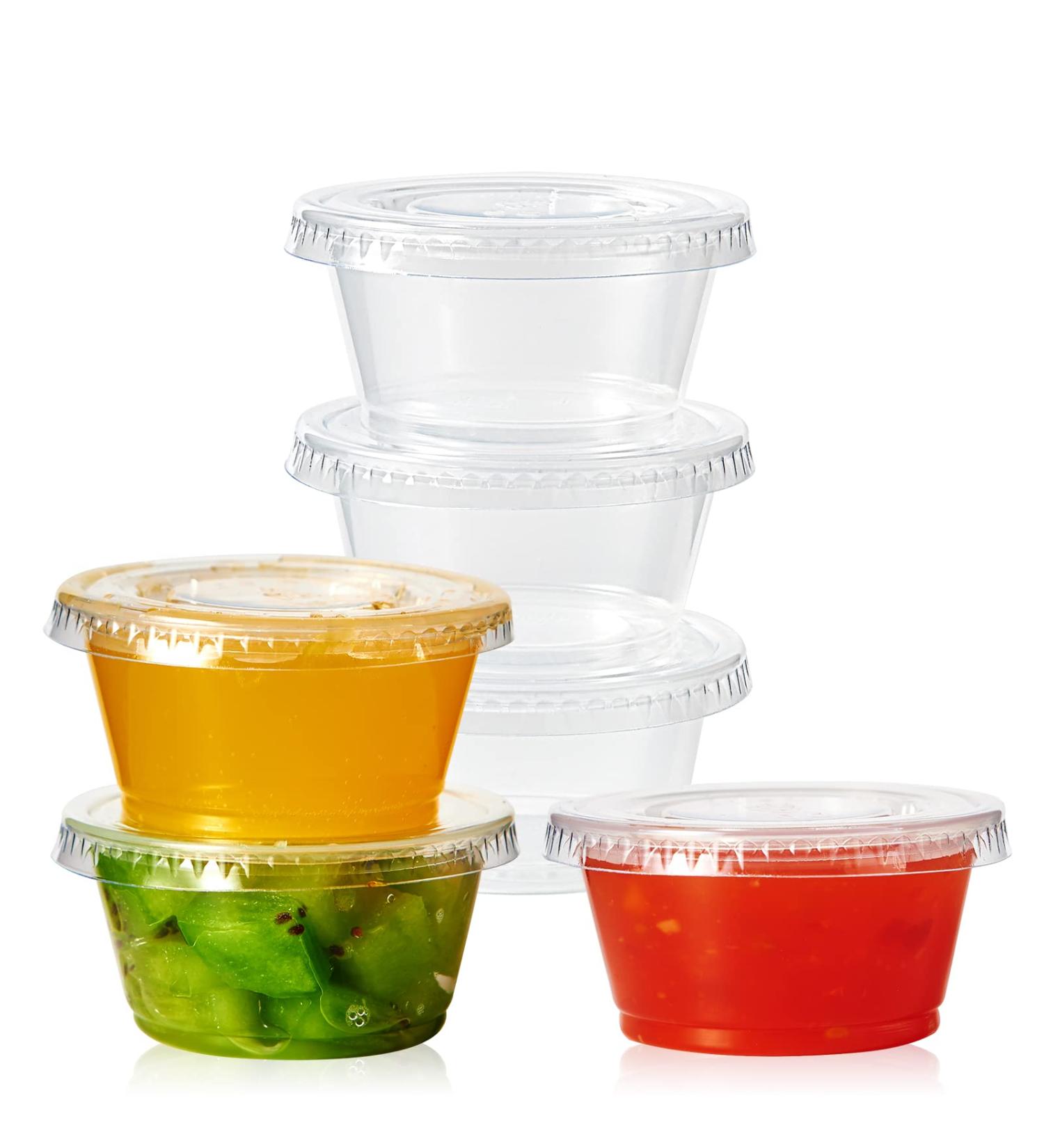 Turbo Bee 2oz Portion Cups with Lids - 100 Pack for Jello Shots, Souffles, Condiments & Snacks - Buy Online on GoSupps.com