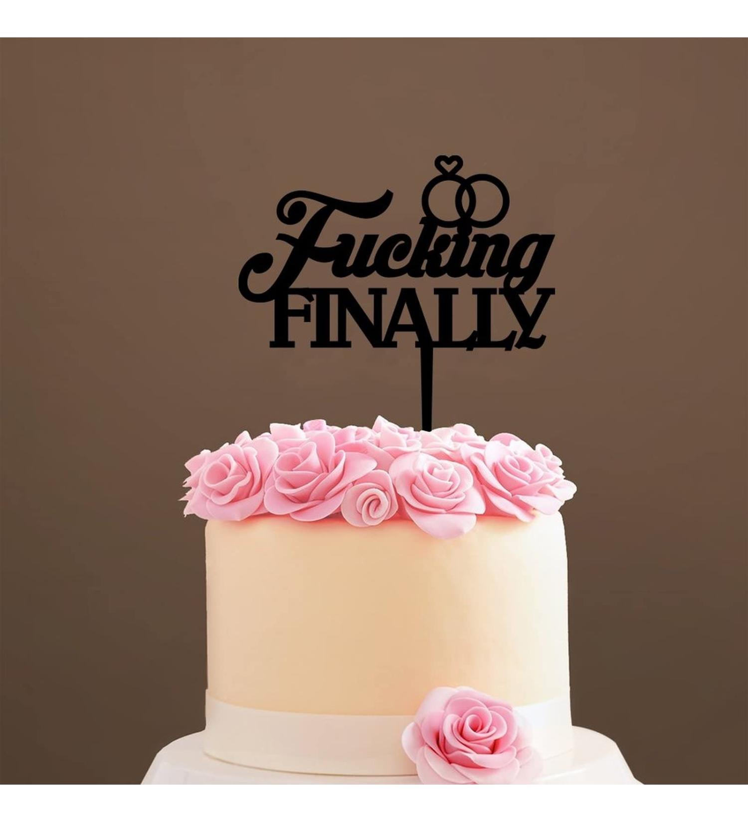 Fucking Finally Cake Topper - Fucking Finally Romantic Wedding Cake Topper - Bride/engagement/bachelorette Party Cake Topper Acrylic Black Cake Toppers for Wedding Exju1bu4t5gx - Buy Online on GoSupps.com