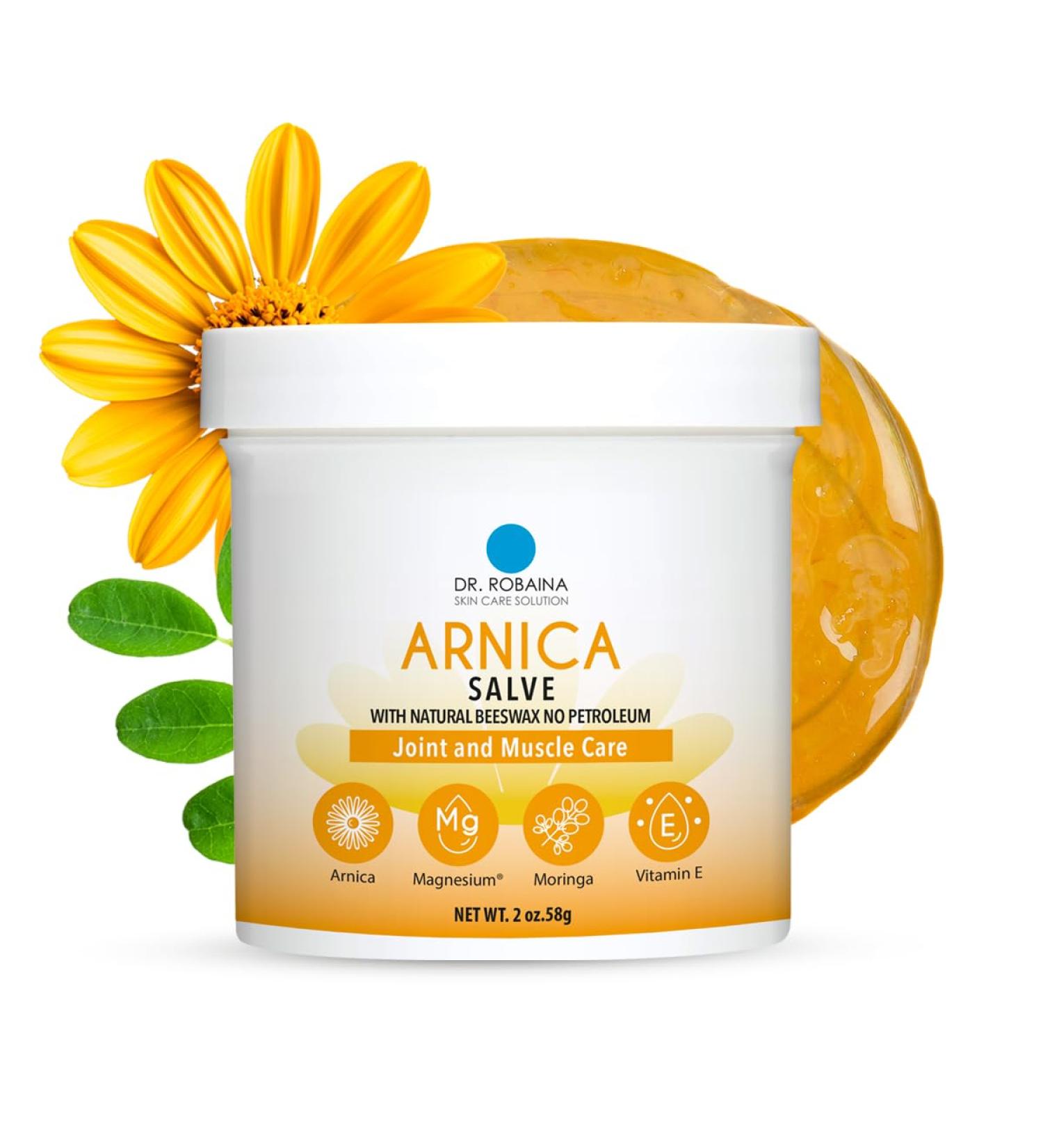 Dr. Robaina Arnica Salve Fast-Absorbing Balm for Bruises Swelling & Muscle Recovery | Natural Non-Greasy Ointment with Concentrated Arnica Extract for Skin Comfort & Joint Care | 2 oz 1 Unit - Buy Online on GoSupps.com