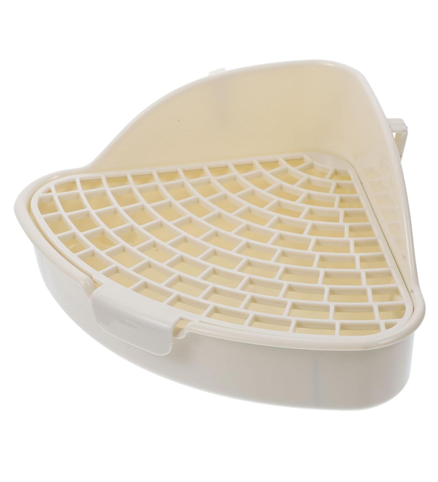 HANABASS Box Rabbit Toilet Hamster Bathroom Medium Potty for Rabbits Hamsters Bunny Litter Cage Plastic White 25X19X10CM White - Buy Online on GoSupps.com