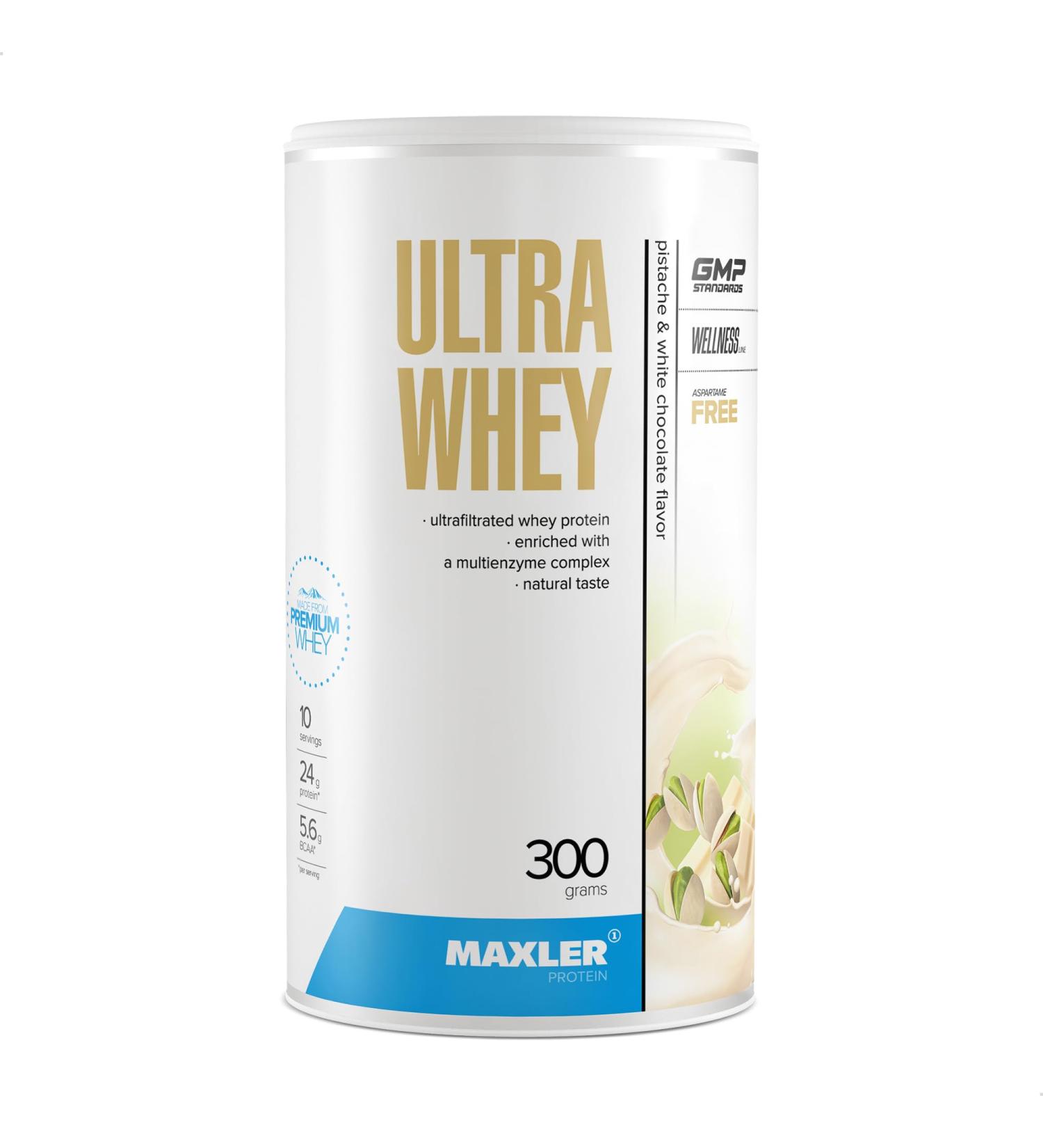 Maxler Ultra Whey Protein - Whey Protein - Bodybuilding Proteins - Whey Isolate - Whey Protein Pistachio & White Chocolate - 300g Whey Protein - Buy Online on GoSupps.com