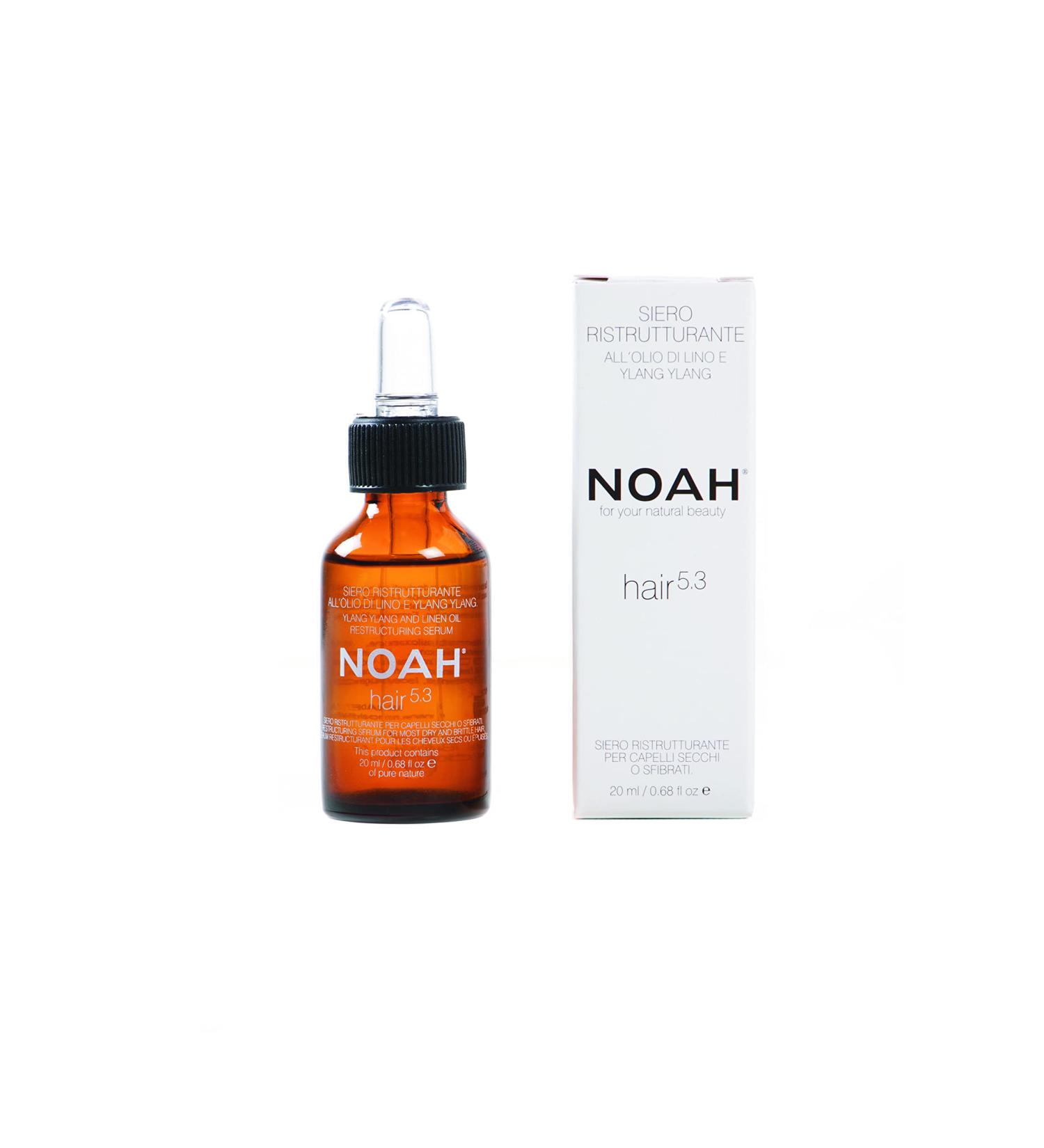 Noah Natural Hair 5.3 Restructuring Serum with Linseed Oil and Ylang-Ylang for Dry and Damaged Hair Nourishing Hydrating and Revitalising Vegetarian Cruelty-Free Plant-Based Formula 20ml - Buy Online on GoSupps.com