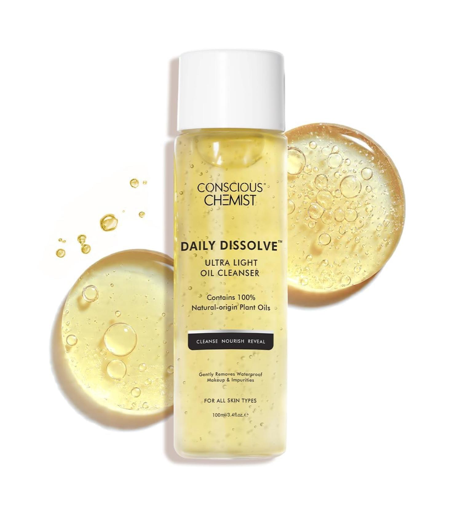 Conscious Chemist Makeup Remover Oil Cleanser|130 Ml|Face Wash Cleanser Oily Skin Makeup Remover. Men & Women. Removes Waterproof Makeup Spf & Impurities. Soft & Glowing Skin - Daily Dissolve - Buy Online on GoSupps.com