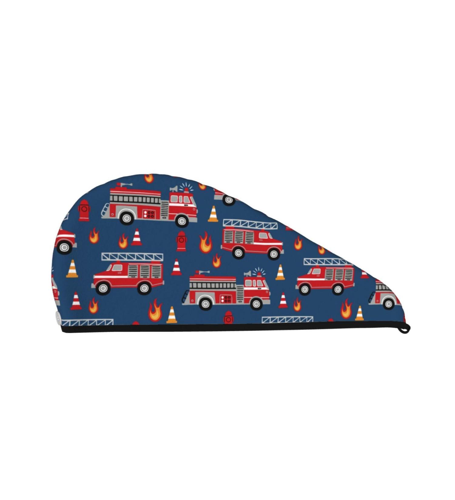 Fire Truck Microfiber Hair Towel - Soft Super Absorbent Wrap for Long Curly & Thick Hair | Quick Dry Coral Velvet for Women - Buy Online on GoSupps.com