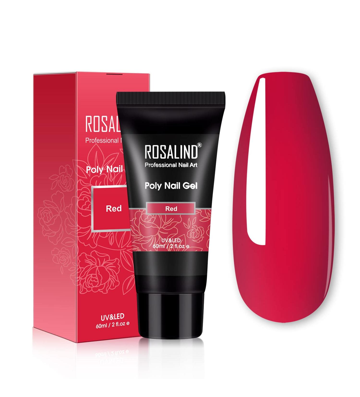 Rosalind Poly Nail Gel | 60ml Acrylic Nail Extension Glue - UV/LED Polish for Manicure Repair - Red Red - Buy Online on GoSupps.com