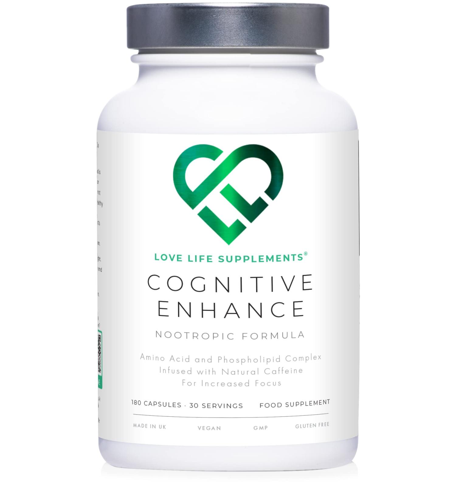 Cognitive Enhance Nootropic by LLS | 180 Capsules - 30 Servings | Brain Boosting Formula with Creatine, Acetyl L-Carnitine & More | Love Life Supplements - Buy Online on GoSupps.com