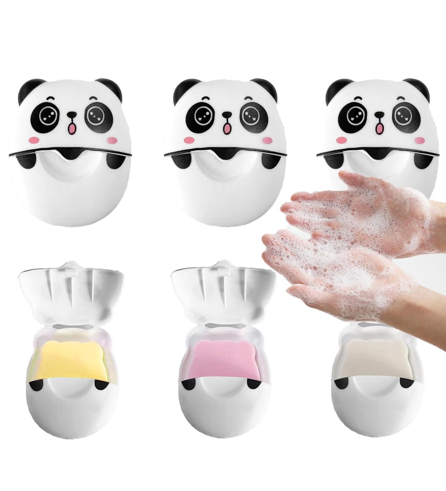 AitnWoy Panda Cute Portable Soap Sheets 150 PCS Mini Travel Soap Paper Sheets Disposable Water Soluble Hand Washing Bath Scented Paper Soap for Outdoor Cleaning Foaming Paper - Buy Online on GoSupps.com