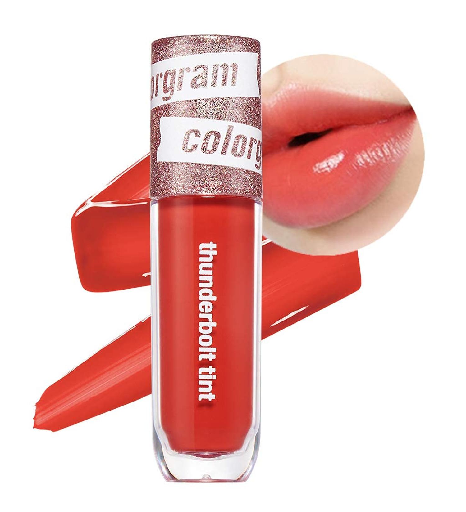 COLORGRAM Thunderbolt Tint Lacquer 06 Pretty Tok | High Pigment, Long Lasting Lip Stain with Argan Oil | Hydrating & Buildable K Beauty Makeup (0.2 fl.oz) - Buy Online on GoSupps.com