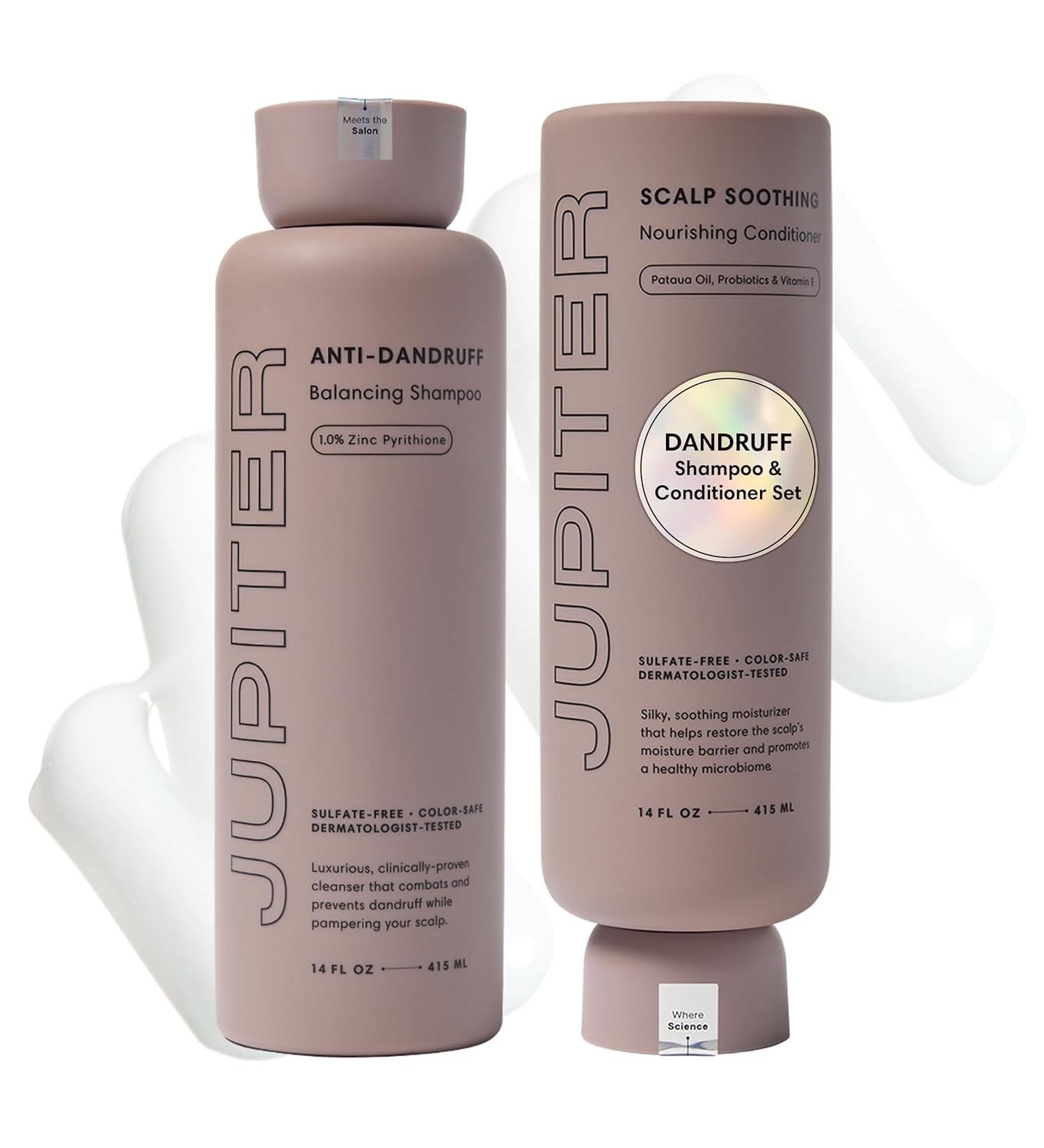 Jupiter Color Safe Dandruff Shampoo & Conditioner - Vegan, Sulfate-Free, 9.5 fl oz - Relieves Dry, Flaky, Itchy Scalp - Buy Online on GoSupps.com