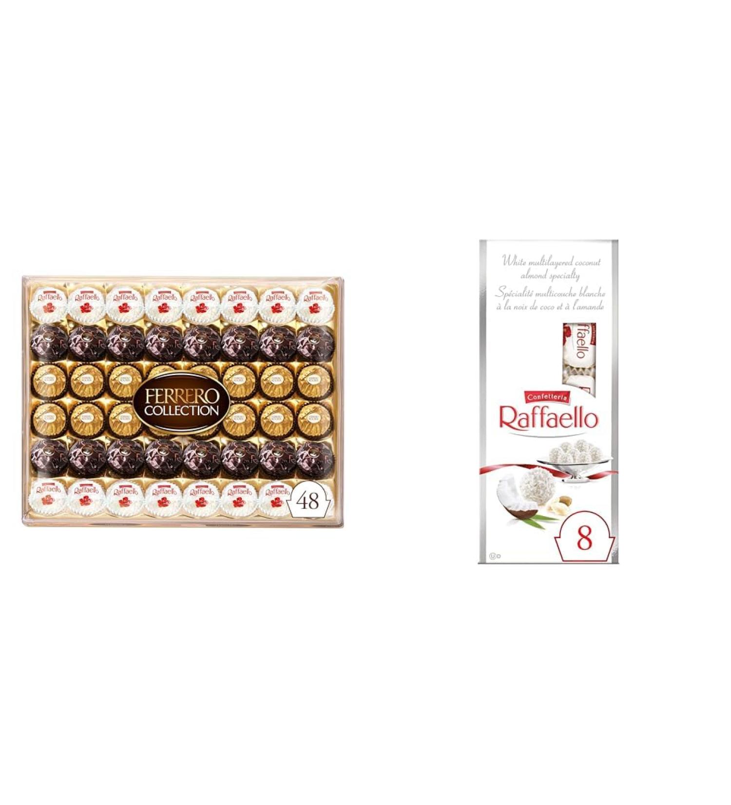 Ferrero Collection Fine Assorted Chocolate and Coconut Confections & FAELLO Coconut Almond Specialty Bag 8 Individually Wrapped Confections Ideal Stocking Stuffer Christmas Chocolate 80g - Buy Online on GoSupps.com