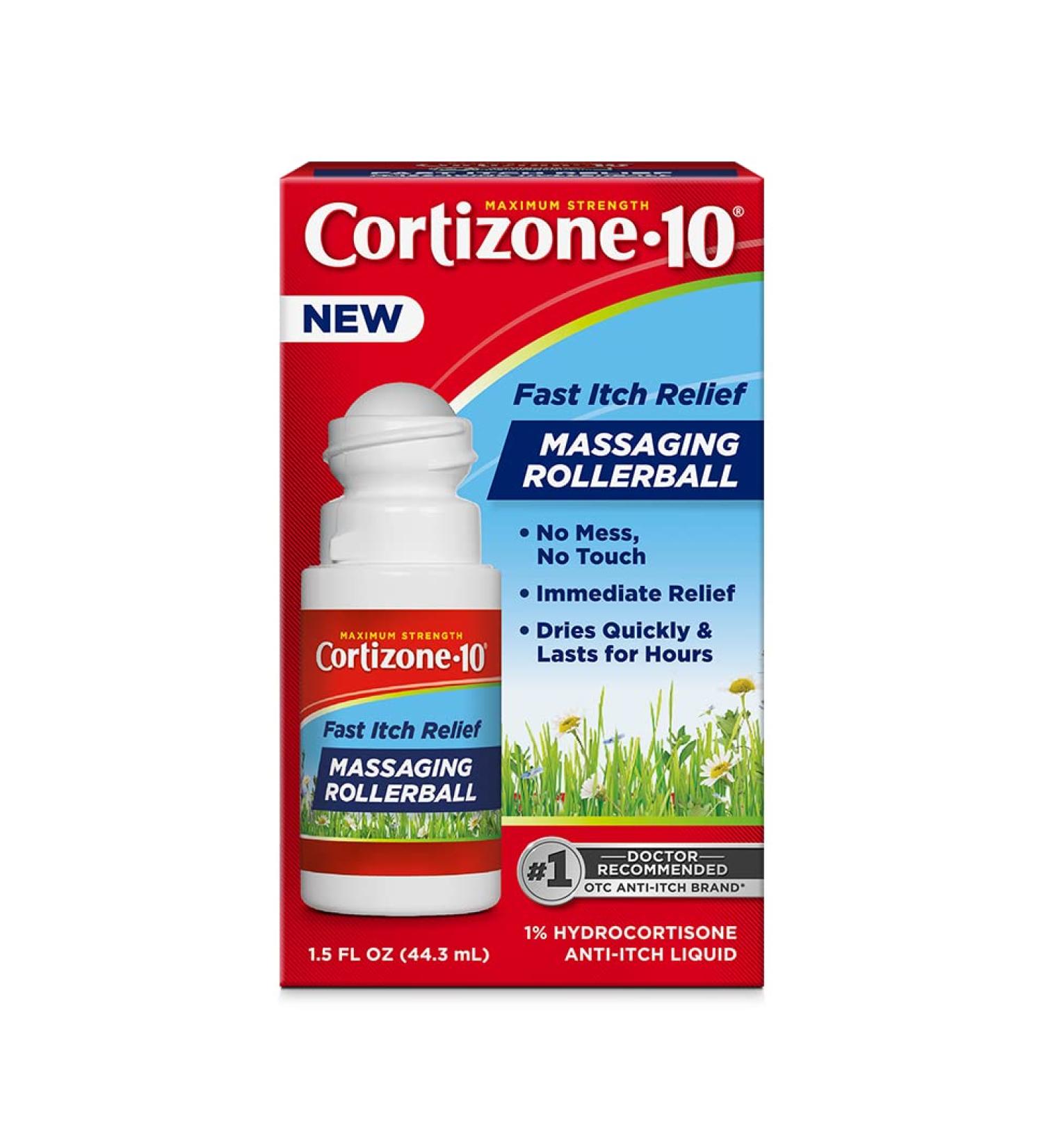 Cortizone-10 Maximum Strength Fast Itch Relief Rollerball | 1% Hydrocortisone | 1.5 oz - Buy Online on GoSupps.com