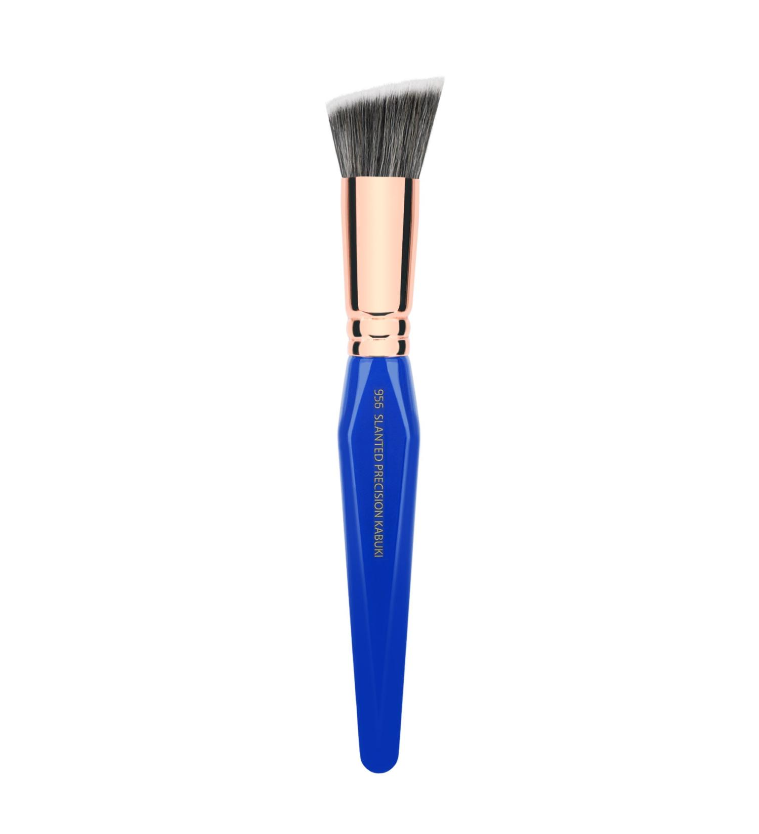 Bdellium Tools Golden Triangle 956 Slanted Precision Kabuki Makeup Brush - Vegan Soft Synthetic Fibers for Perfect Complexion (Blue 1pc) - International Shipping Available - Buy Online on GoSupps.com