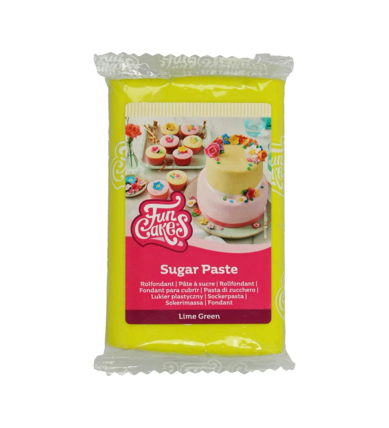 Funcakes Rollfondant Limon Green 250g - Easy to Use Smooth & Flexible Cake Decorating Fondant - Halal Kosher Gluten-Free - Buy Online on GoSupps.com