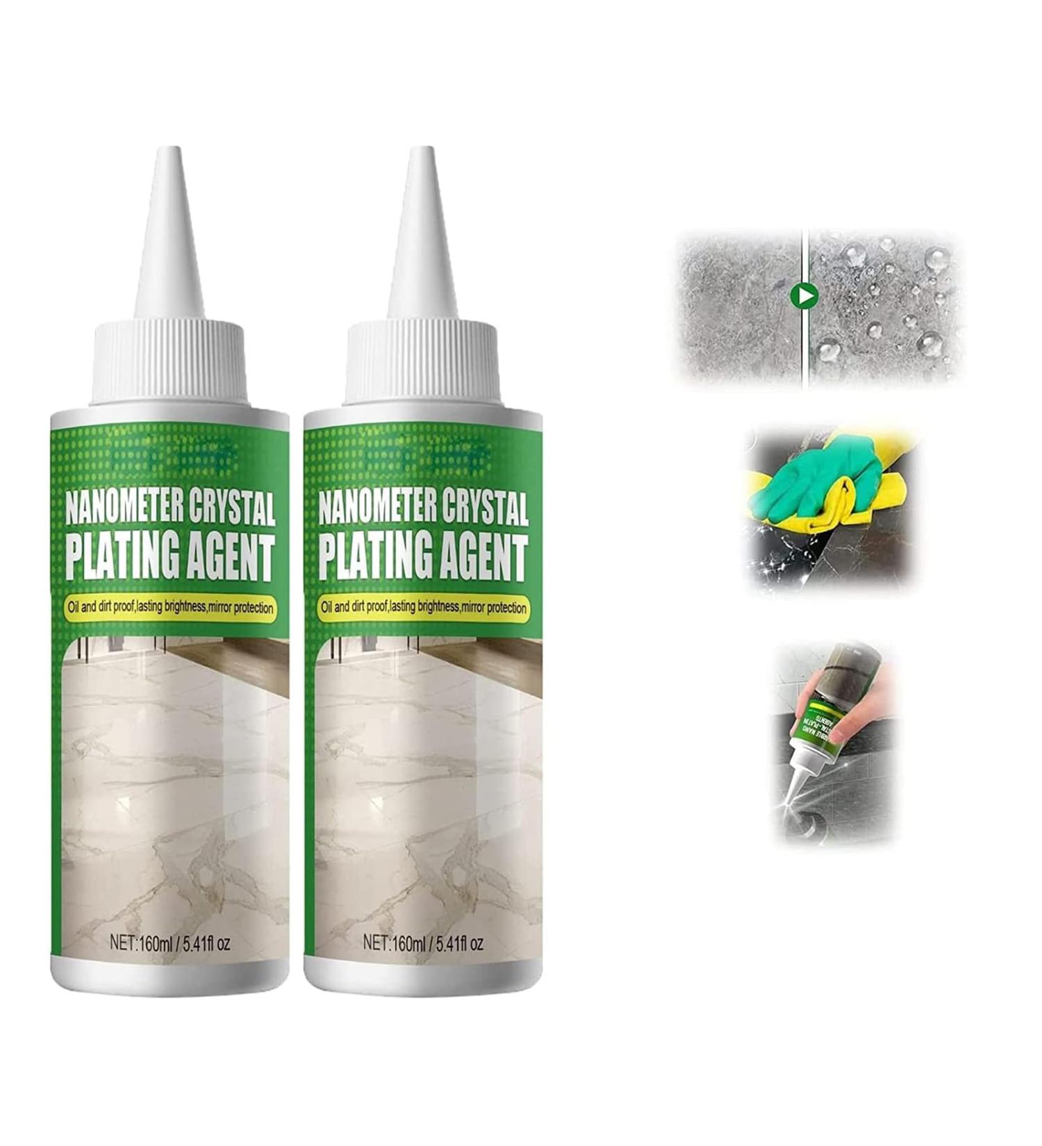 Nano Crystal Coating Agent for Tile & Furniture Marble Nano Crystal Plating Agent Stone Crystal Plating Agent Coating of Stone Nanocrystals Marble Stain Remover universal stone cleaner (2PC 160ML) 2PC 160ML - Buy Online on GoSupps.com