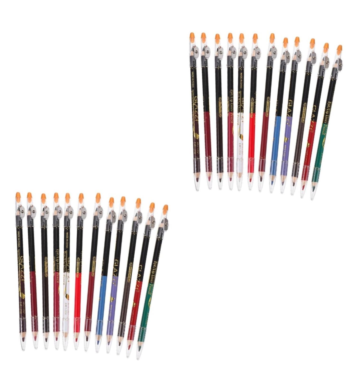PLAFOPE 24 Pcs Lip Liner Eyeliner Eye Liner Pens Black Eyebrow Liner Lip Liner Pencil Lipliner Pencil Wooden - Buy Online on GoSupps.com