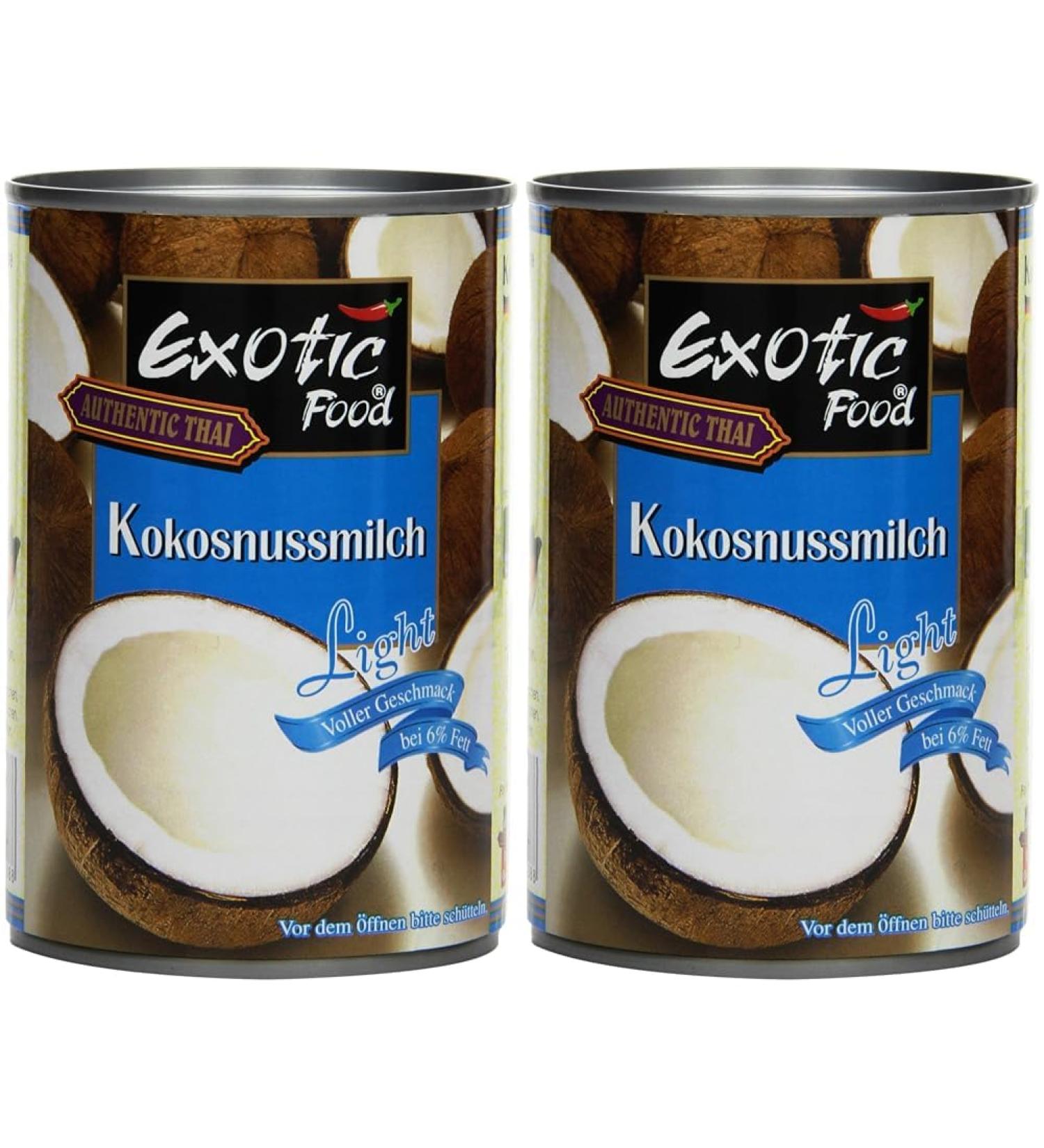 Exotic Food Coconut milk light fat content: approx. 6% 400ml (1 x 400 ml pack) (pack of 2) 1 400 ml (pack of 2)