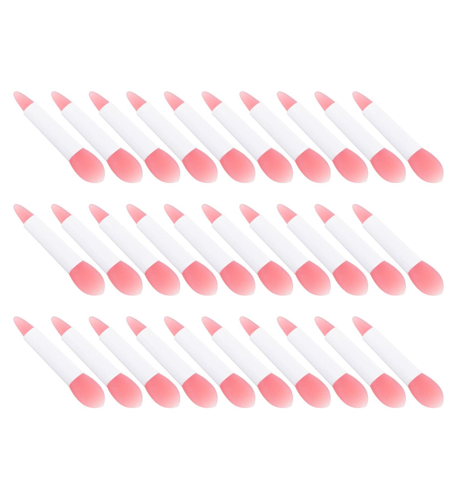 FOMIYES 30pcs Lip & Eyeshadow Brush Set - Versatile Lip Balm & Gloss Applicators with Cover - Perfect Makeup Tools in Pink - Buy Online on GoSupps.com