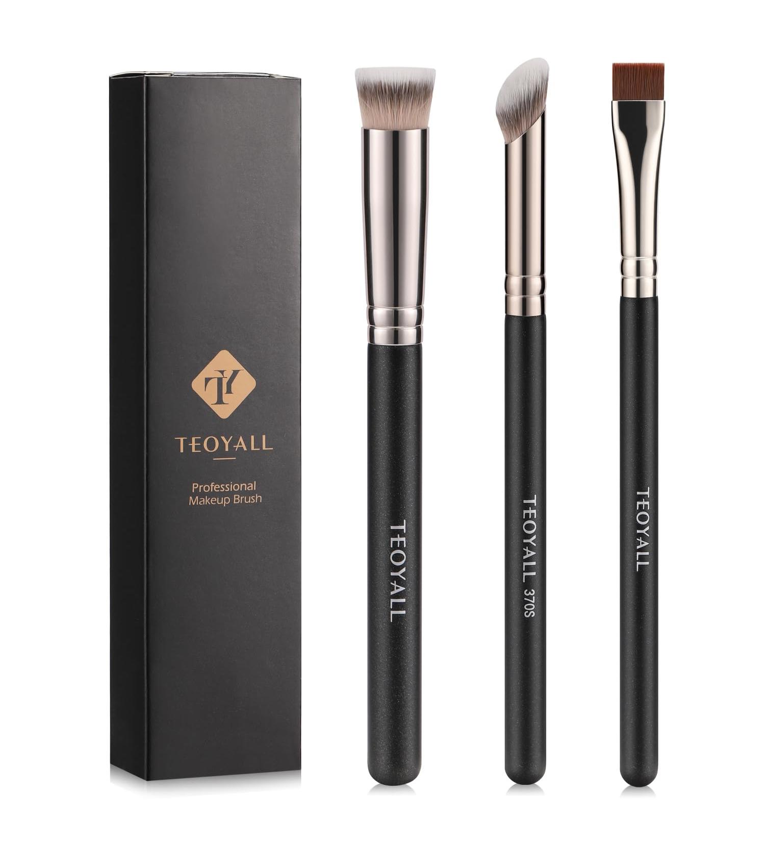TEOYALL Concealer Brush Set Flat Top Blush Brush Angled Nose Contour Brush Ultra-Thin Eyeliner Eyebrow Brush for Flawless Finish 370S/Flat Top/Thin Flat - Buy Online on GoSupps.com