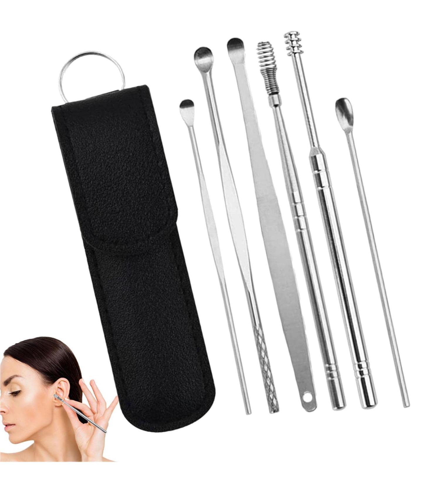 YUAB Earwax Cleaner Tool Set - Stainless Steel Removal Tools for Effective Ear Wax Cleaning - Includes PU Bag Gift - Ideal for Family and Friends - Buy Online on GoSupps.com