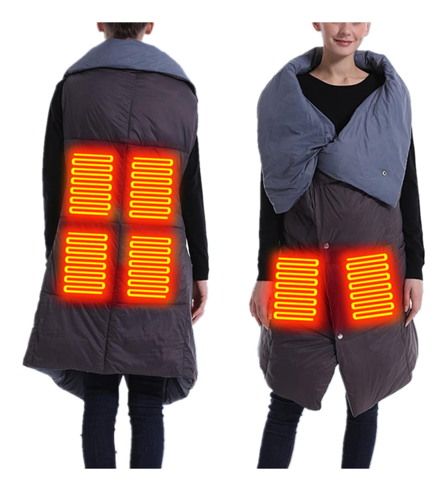 Buy BATTNOT Heated Ceiling Scarf - USB Electrical Heating Cover for Travel & Outdoor Activities - 6 Zone Warmth - Gray - Buy Online on GoSupps.com