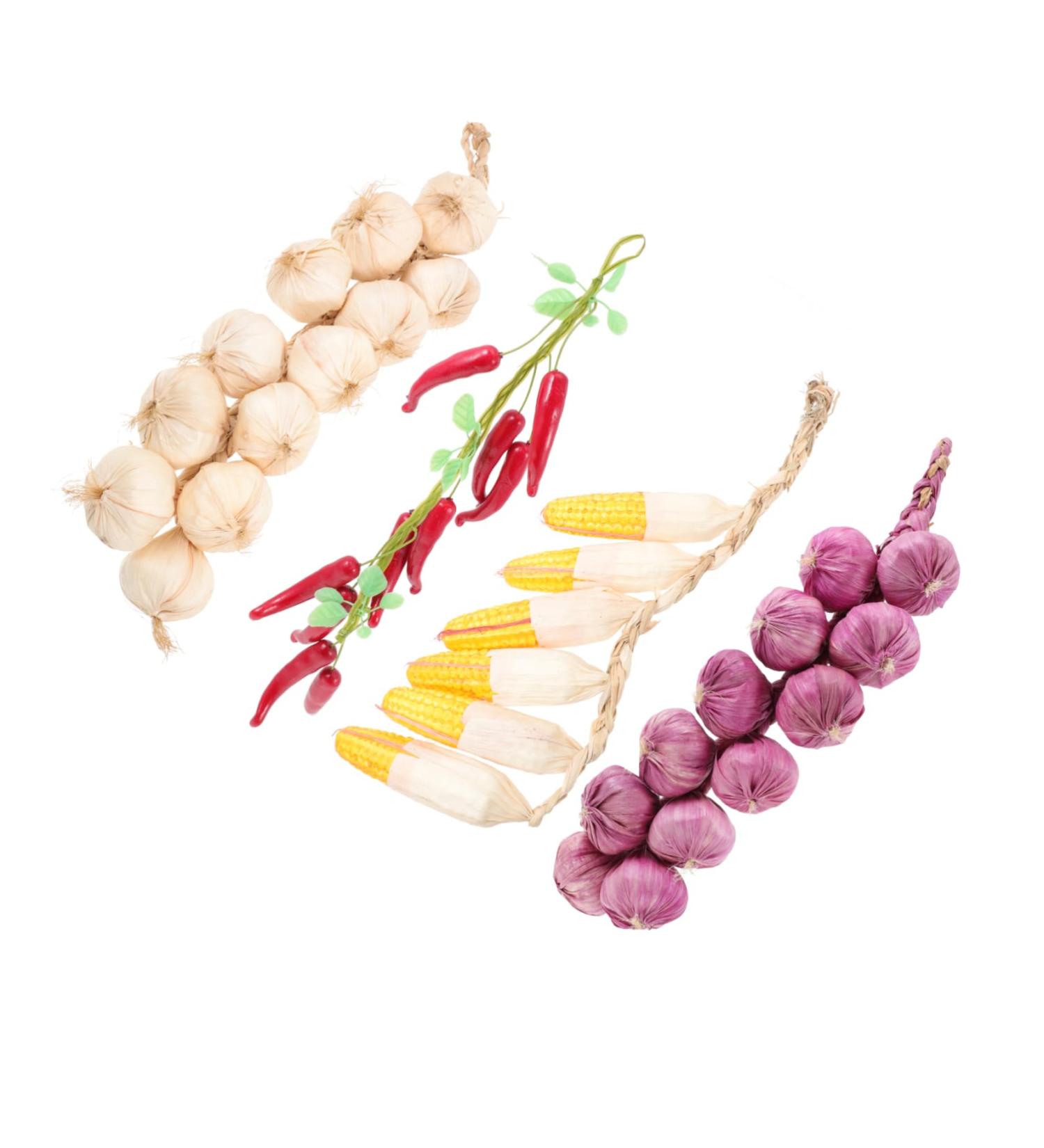4pcs String Simulated Garlic Hanging Skewers Vegetable Reward - Buy Online on GoSupps.com